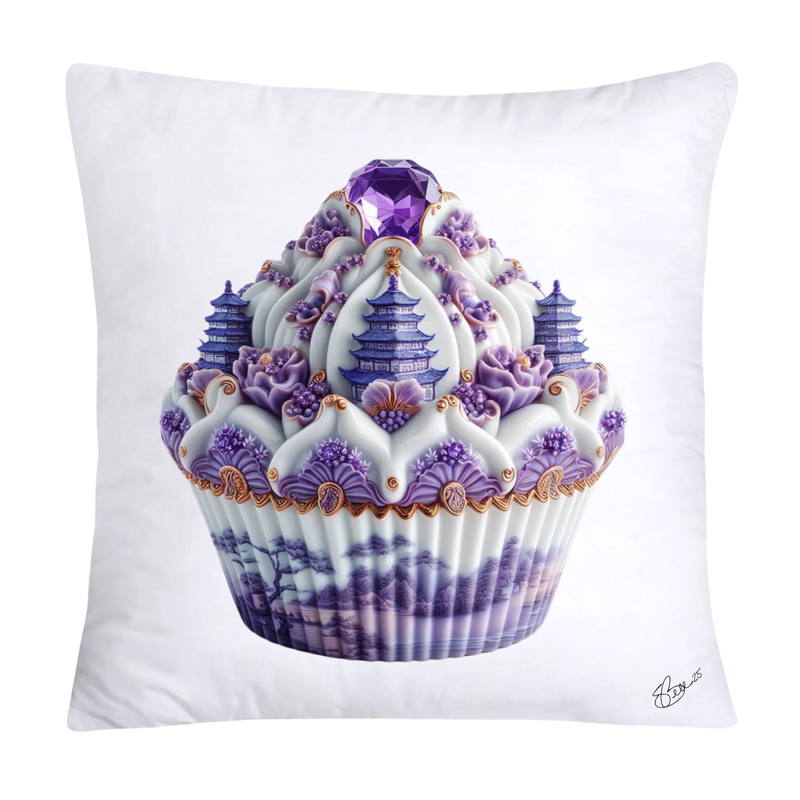 18x18 Purple Willow Chinoiserie Cupcake Throw Pillow Covers-5387