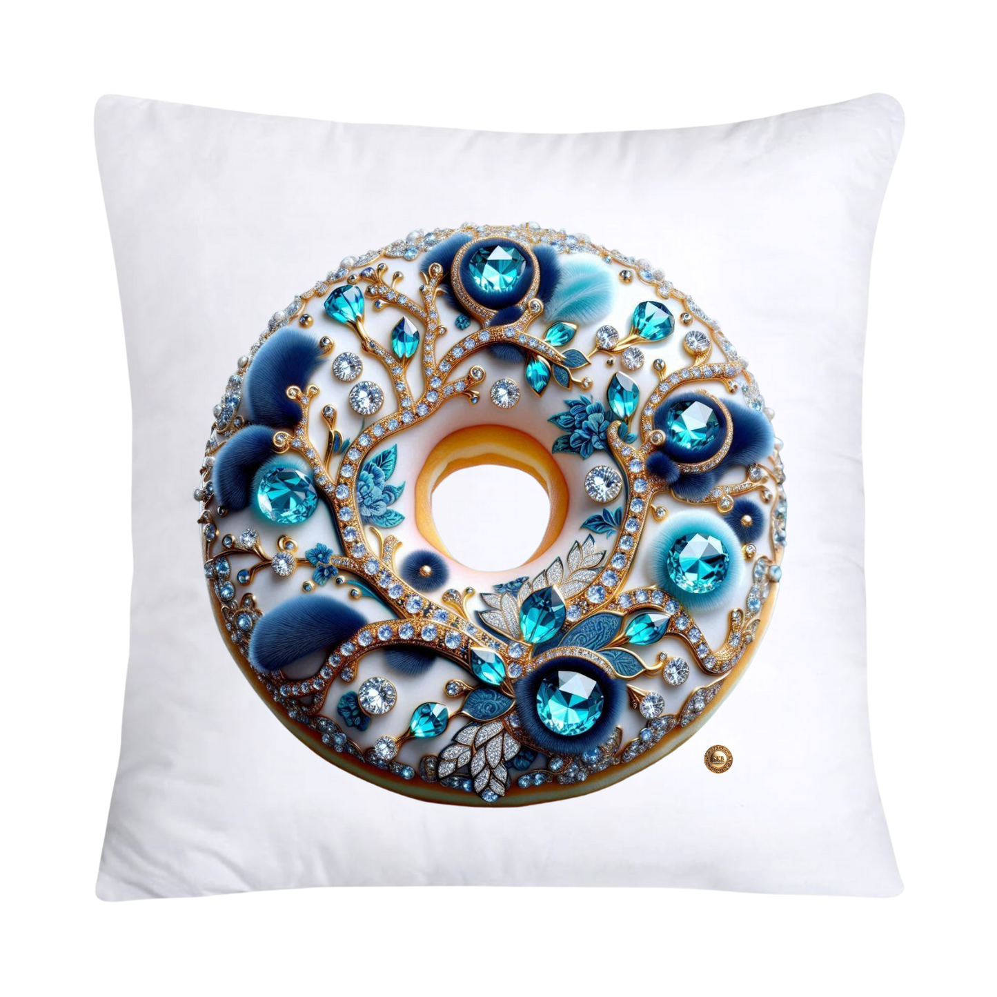 Blue Willow Whimsical Donut Throw Pillow Covers 18X18-4450