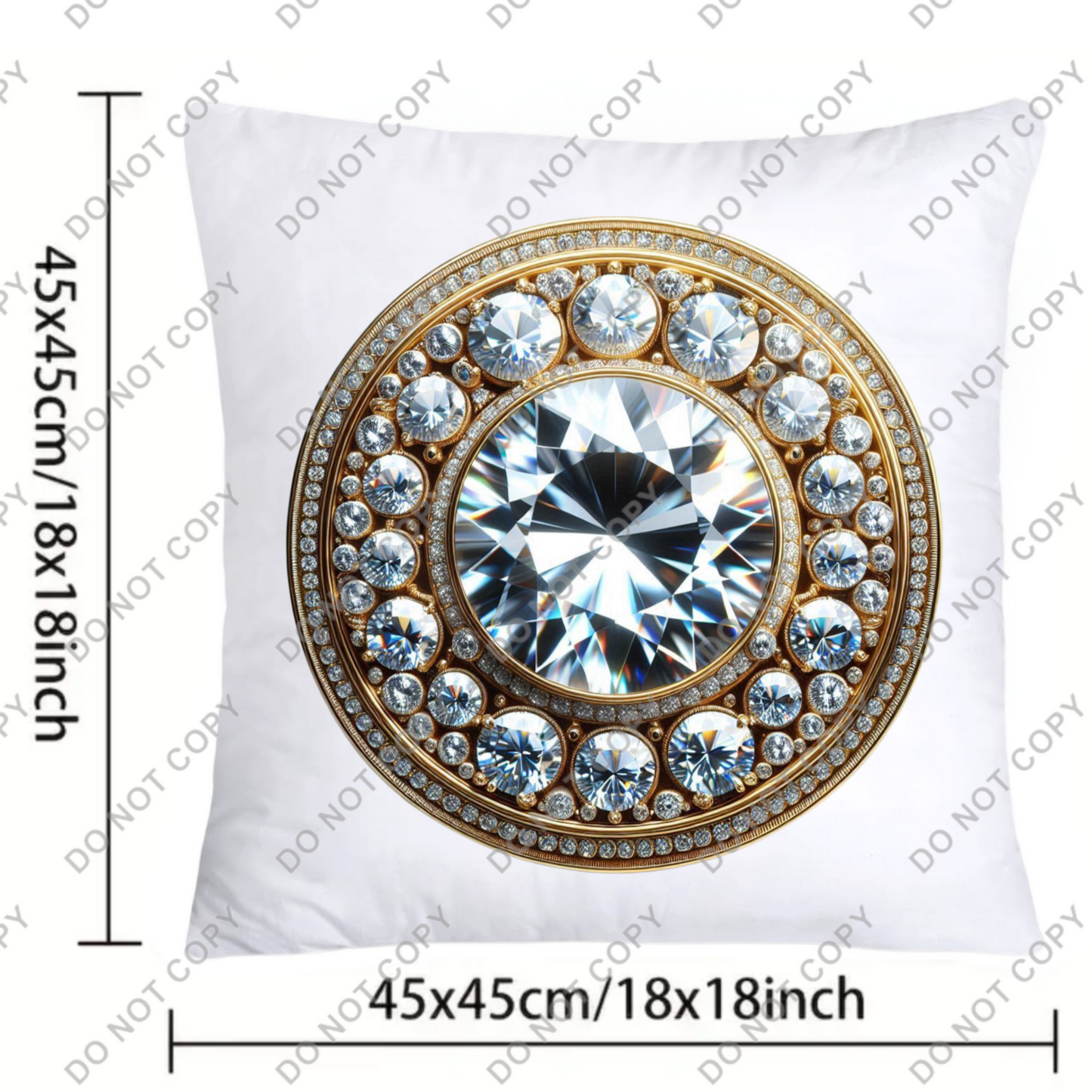 Sparkling Diamonds and Gemstone Pillow Covers 18x18-571