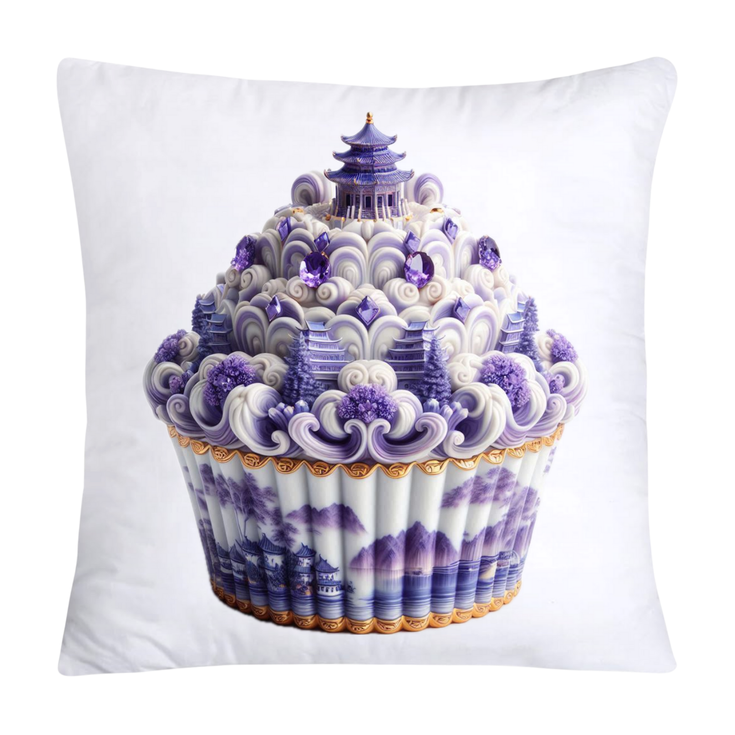 18x18 Purple Willow Whimsical Cupcake Pillow Covers-531