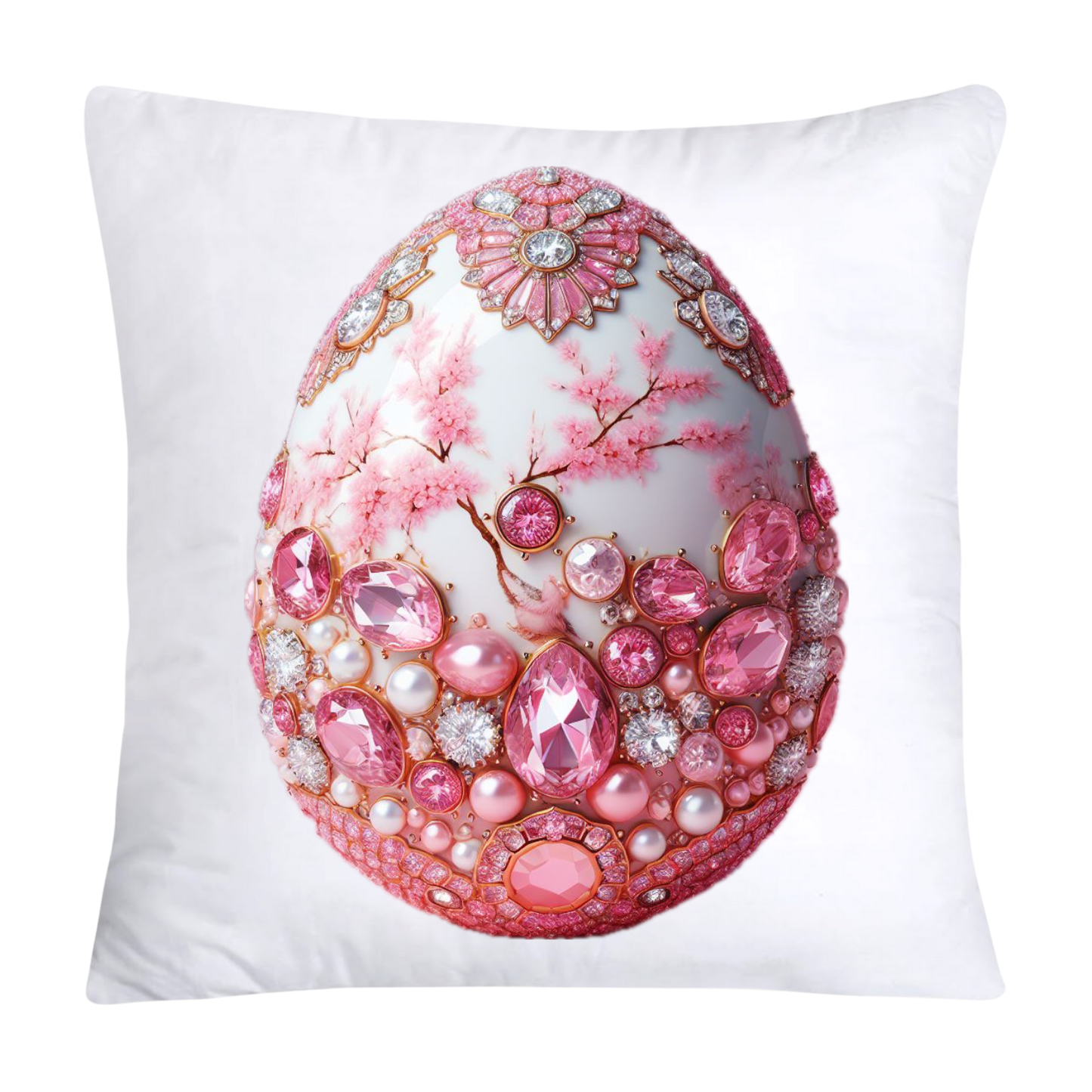 Pink and White Willow Egg Pillow Covers Vintage Inspired-2459