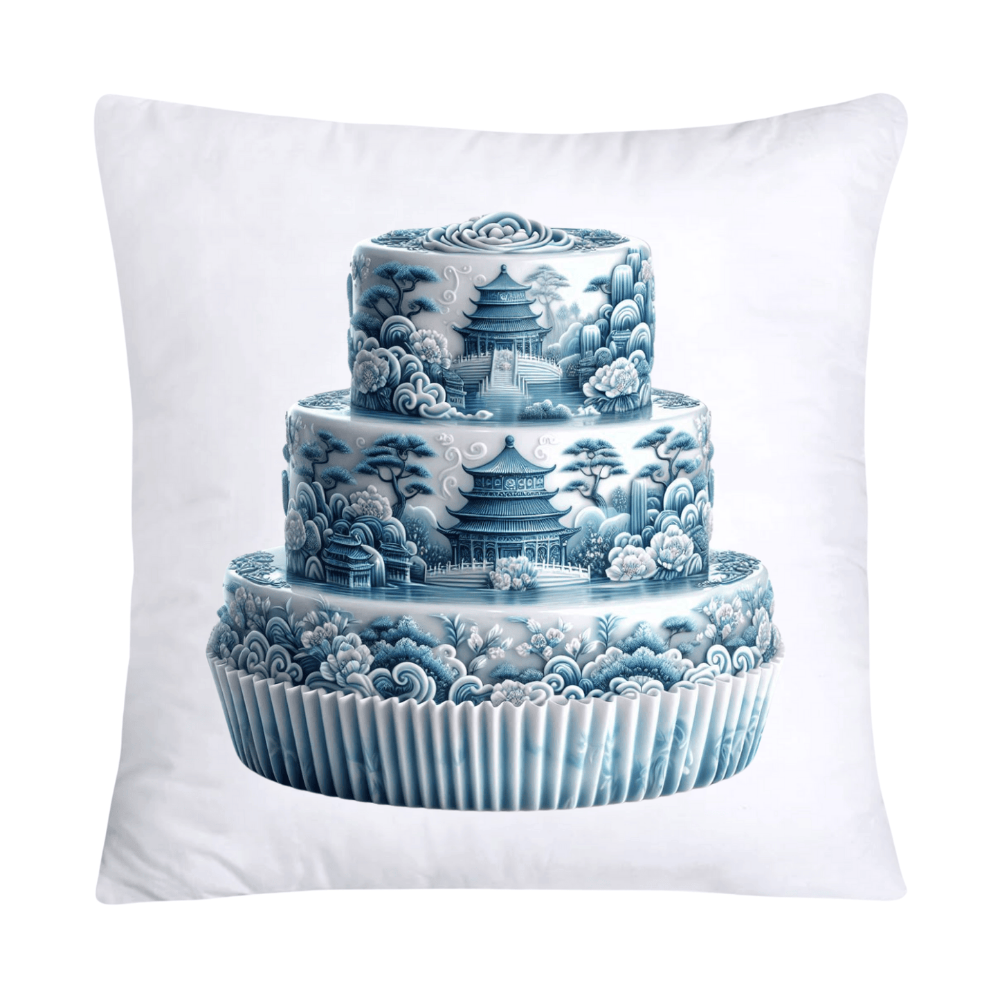 Blue Willow Sweet Cake 18x18 Pillow Covers-4882