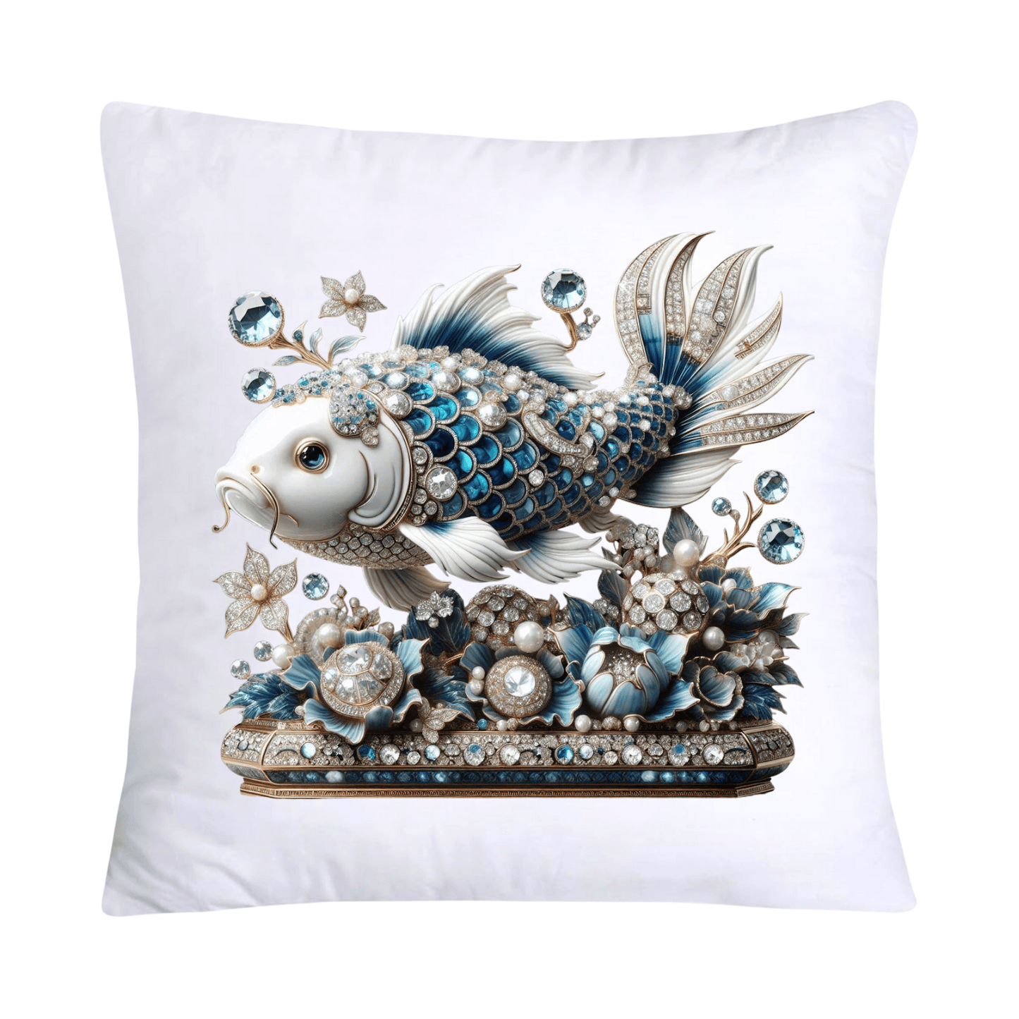 Blue Willow Stunning Koi Fish Pillow Covers 18x18-5116