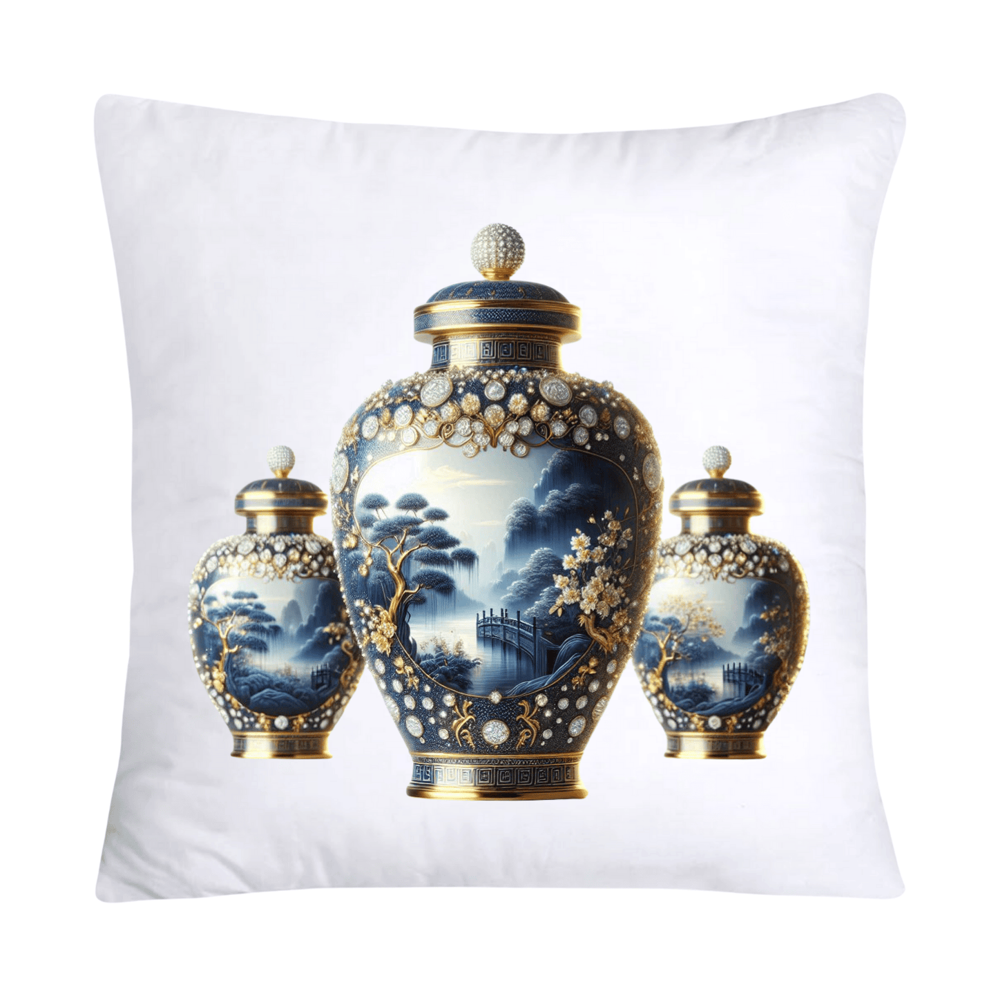 Blue and White Willow Ginger Jar Pillow Covers-106