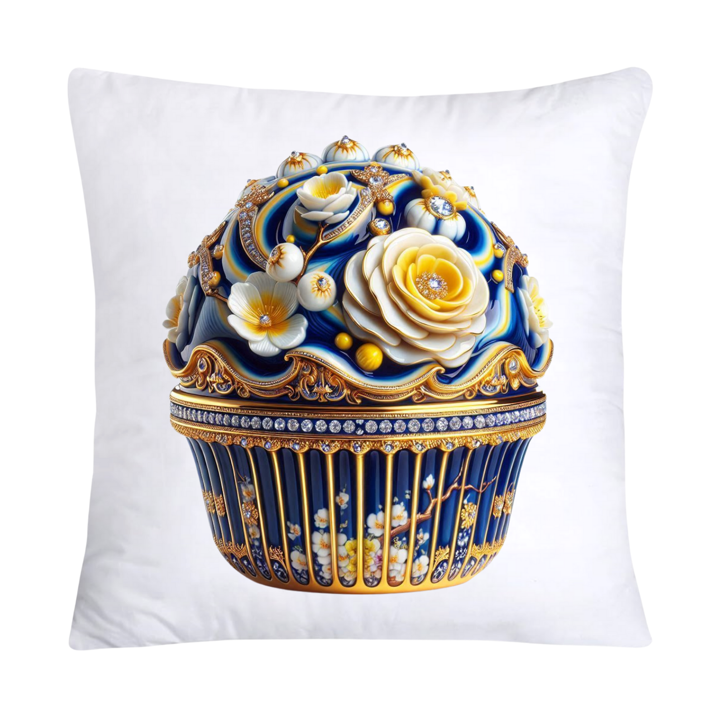 Blue and Yellow Willow 18x18 Chinoiserie Cupcake Throw Pillow Covers-5030