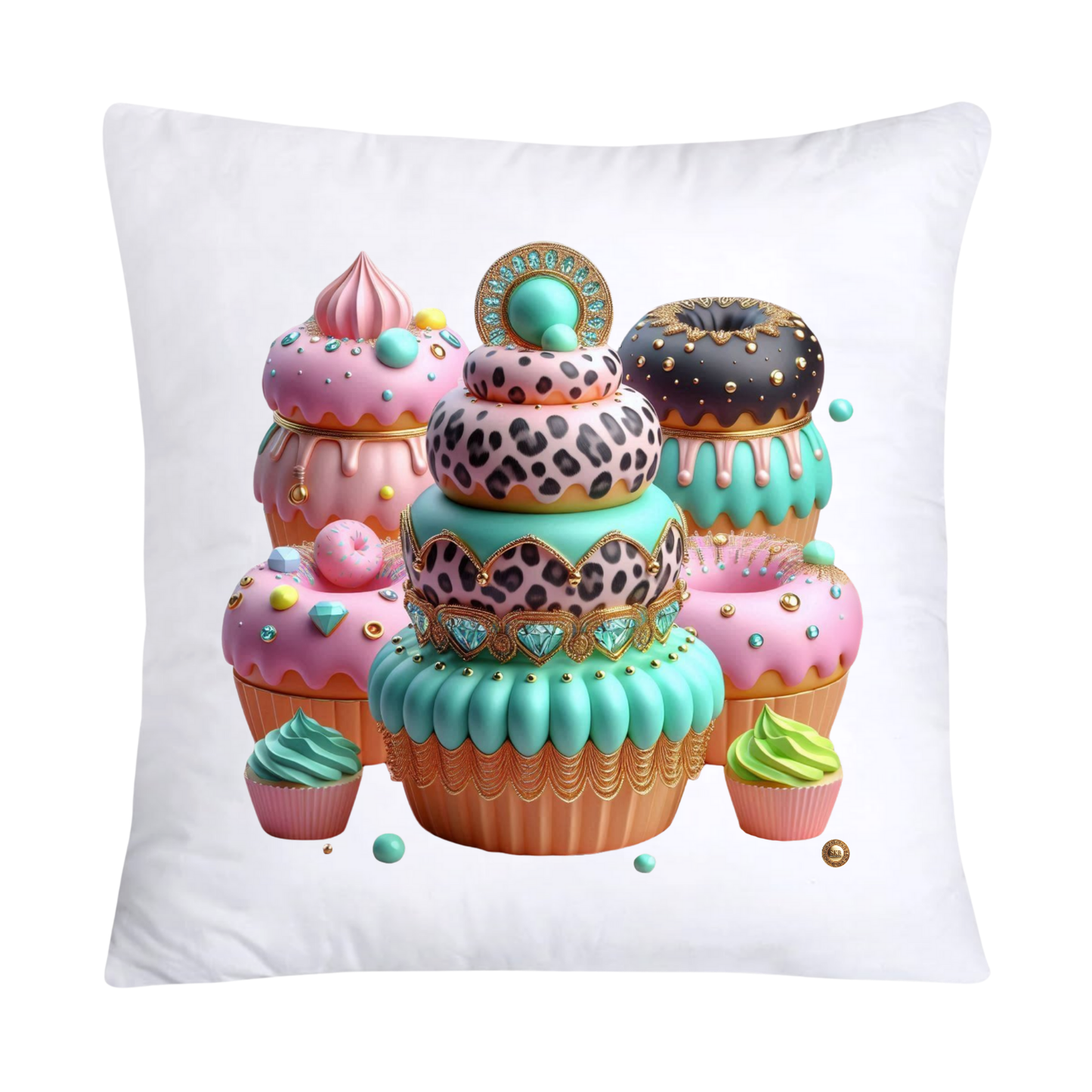 Wild Animal Print Cupcake Throw Pillow Covers 18x18-2169
