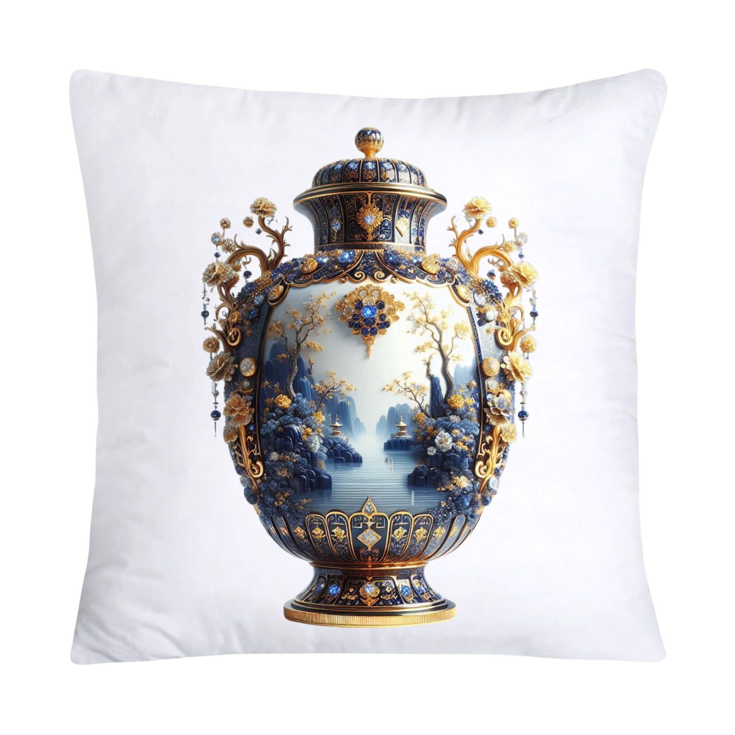 Blue and White Willow Ginger Jar Pillow Covers-116