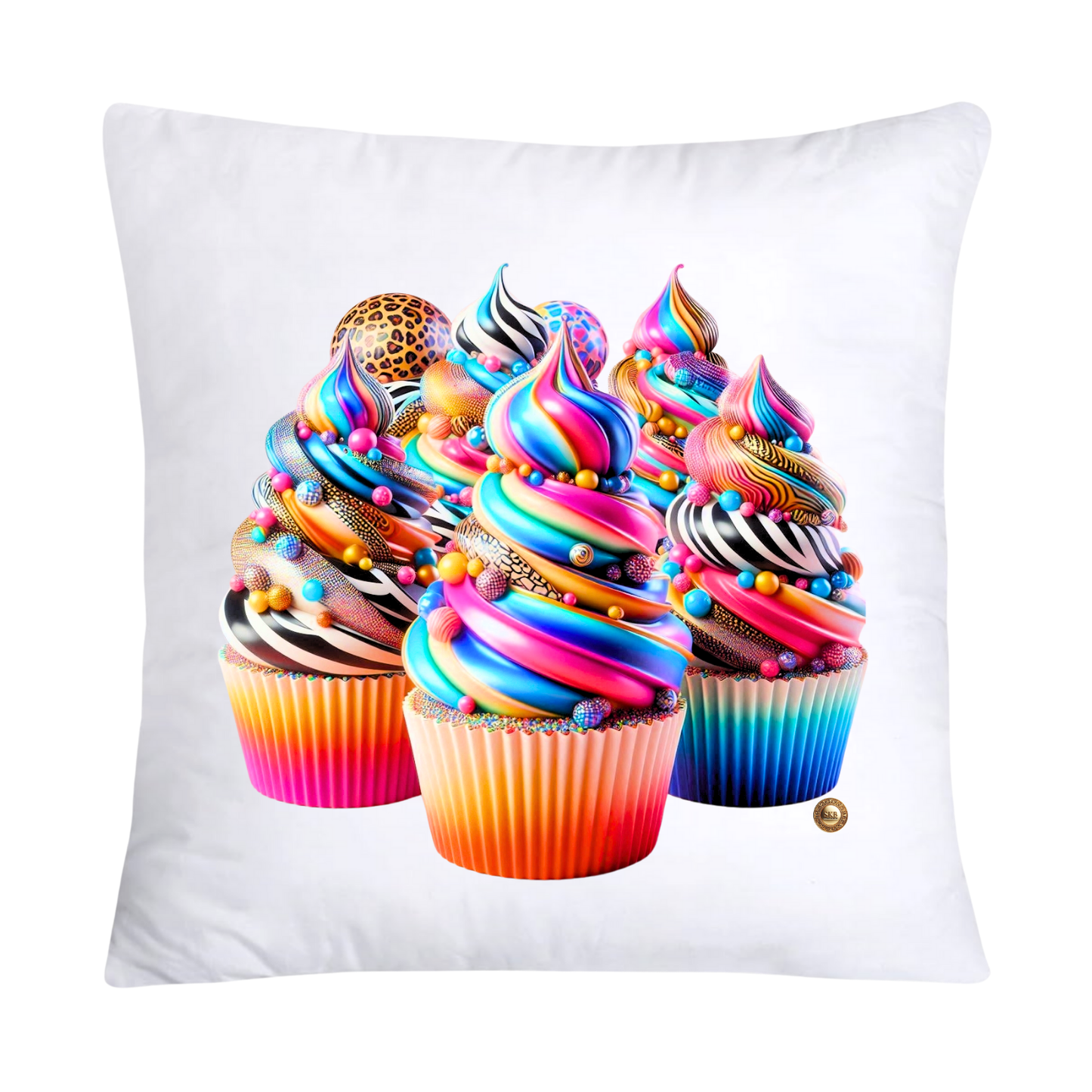 18x18 Wild Animal Print Cupcake Throw Pillow Covers-910