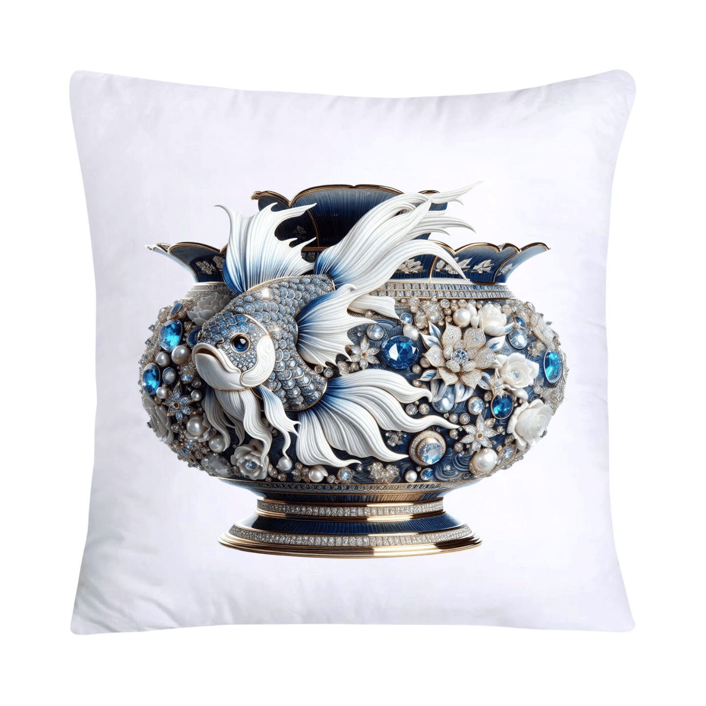 Blue Willow Stunning Koi Fish Pillow Covers 18x18-5158
