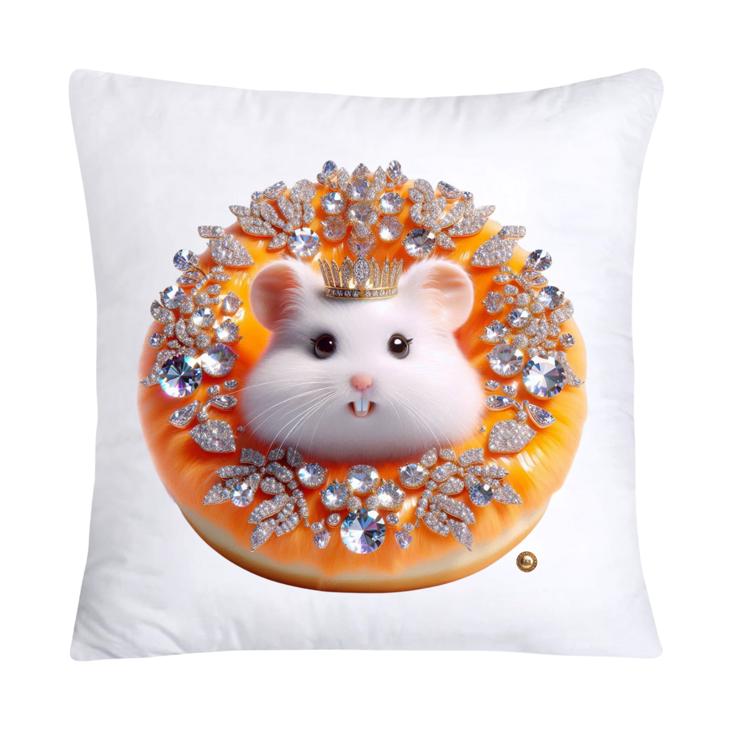 Orange Willow Whimsical Hamster in Donut Hole Pillow Covers 18X18-2185