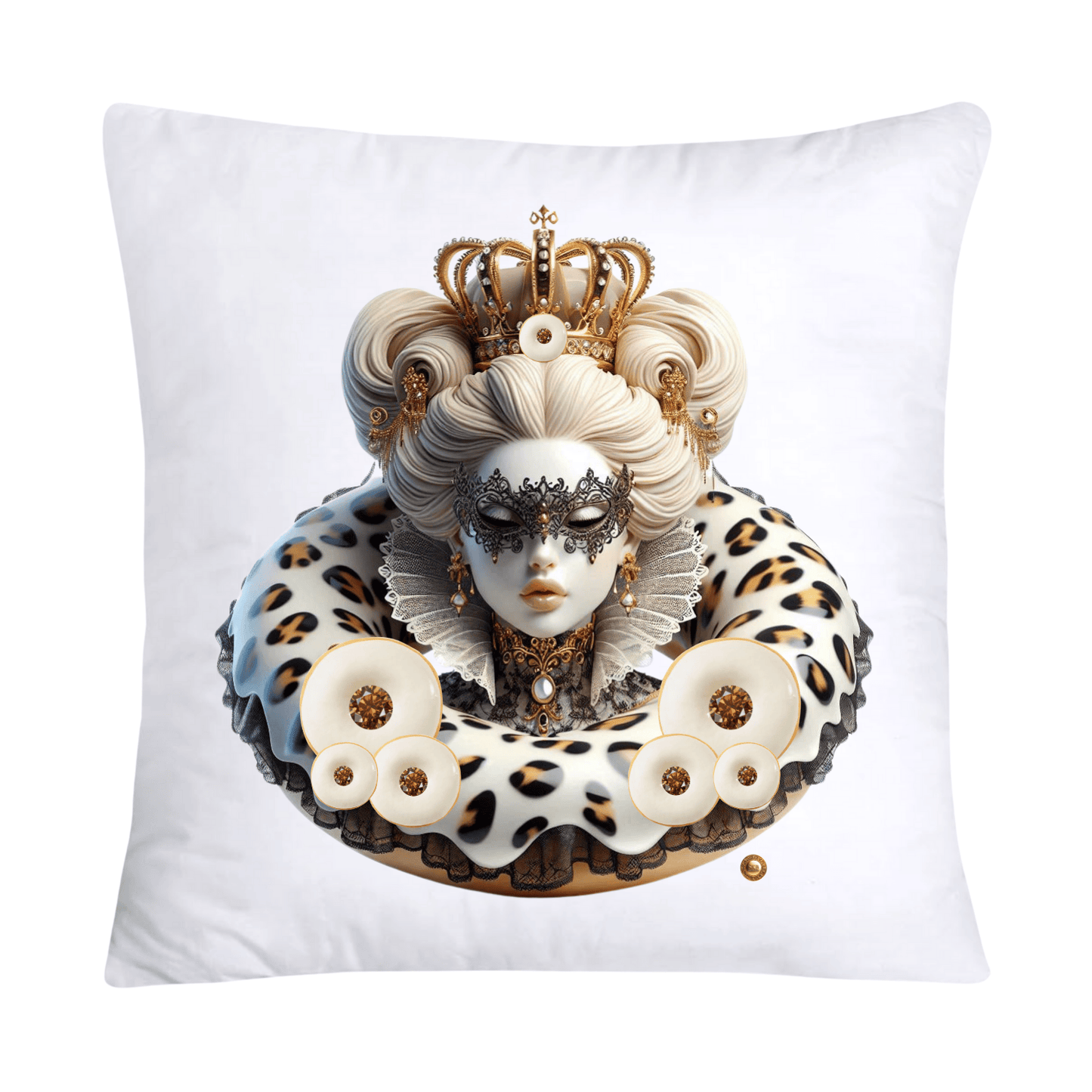 18x18 Wild Royal Animal Print Donut Pillow Covers-2003
