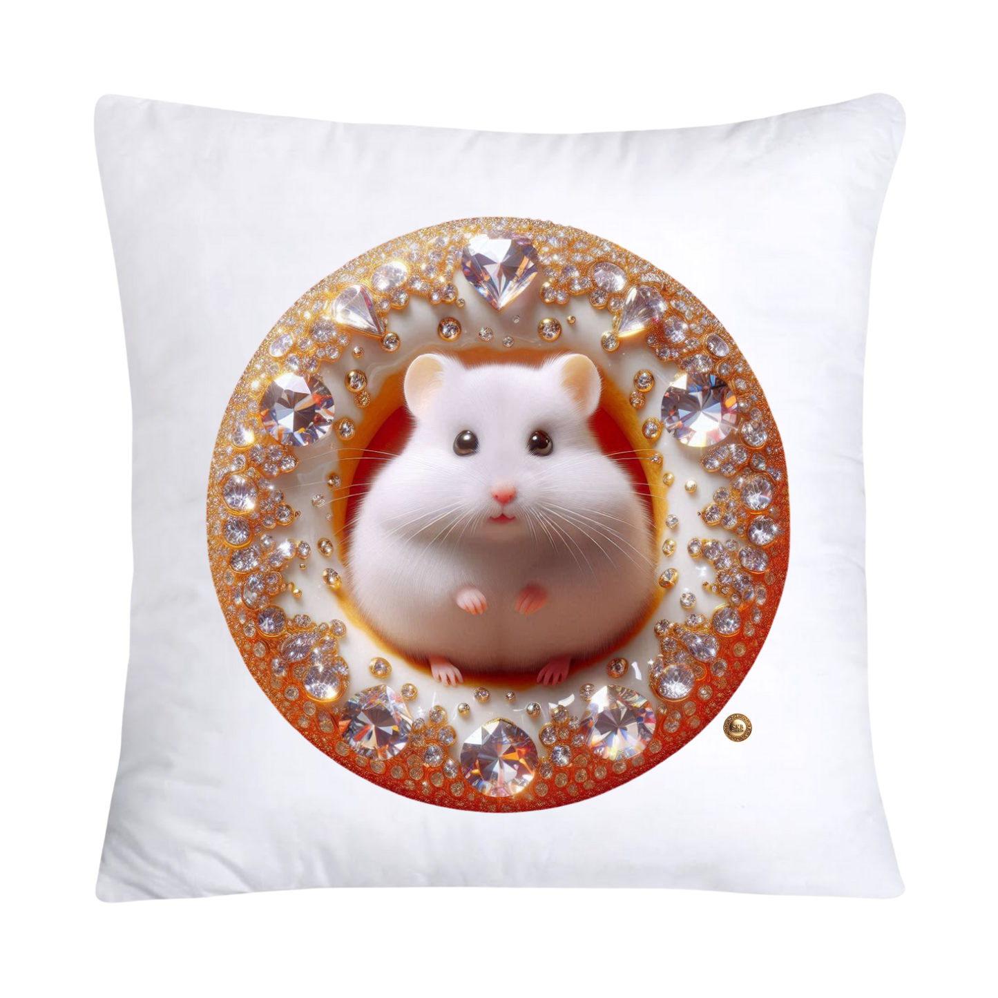 Orange Willow Whimsical Hamster in Donut Hole Pillow Covers 18X18-2186
