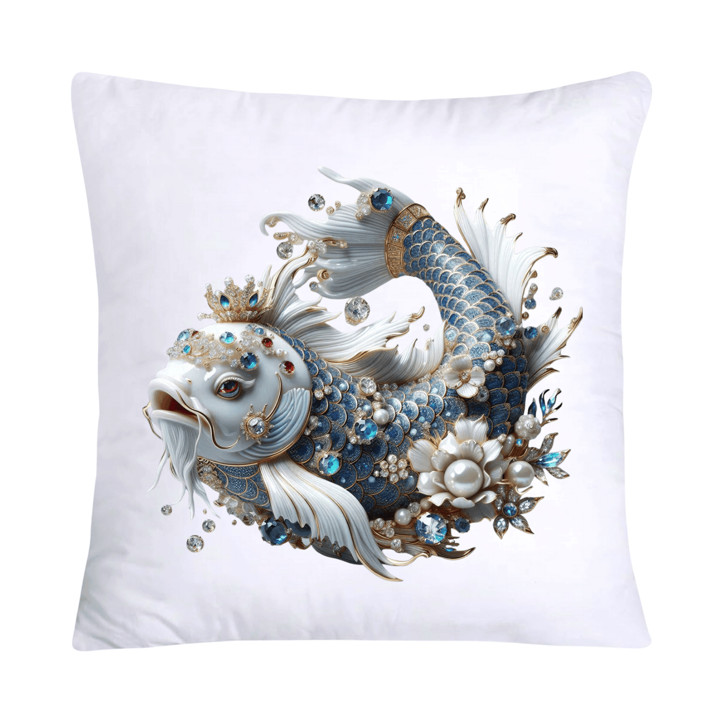 Blue Willow Stunning Koi Fish Pillow Covers 18x18-5129