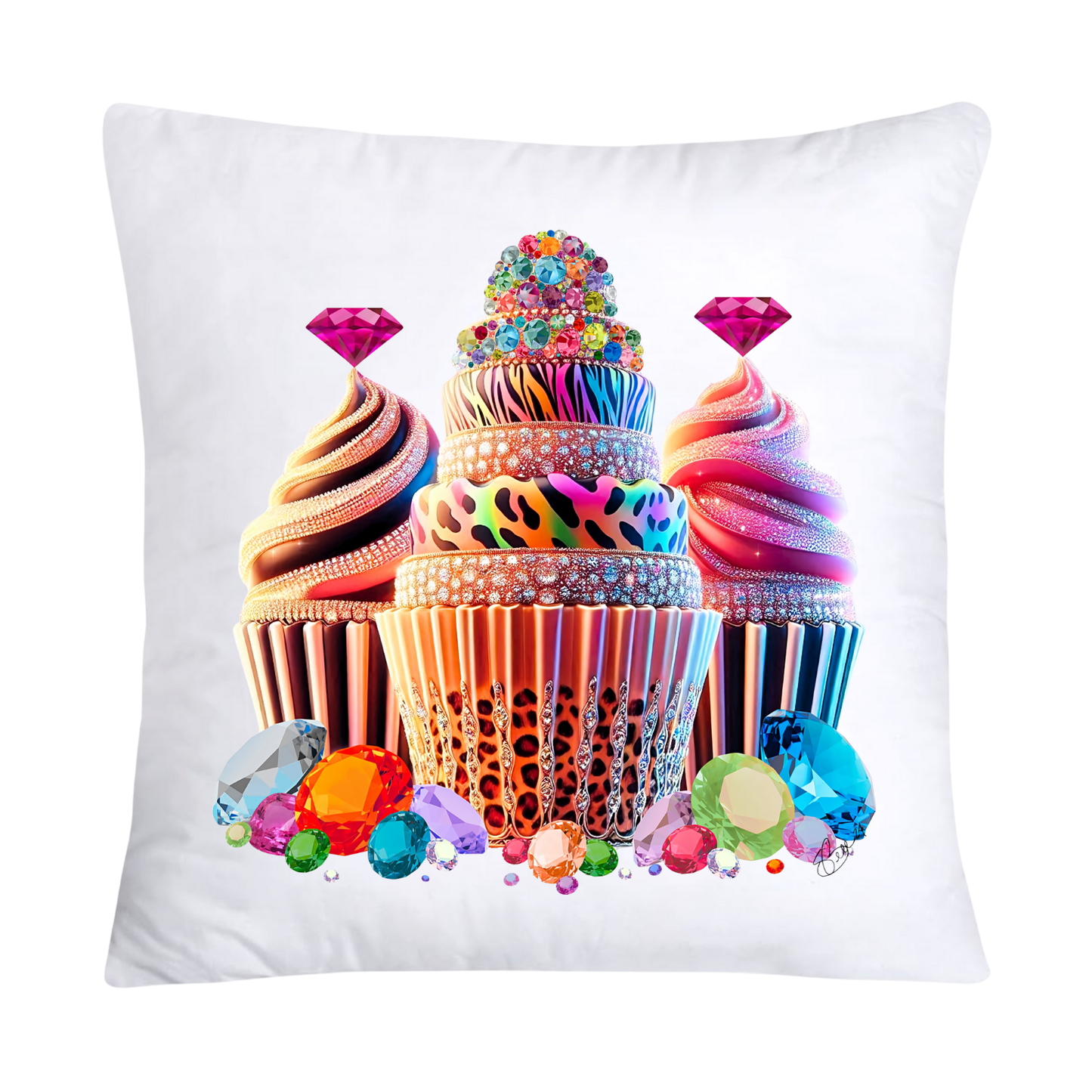 Wild Animal Print Cupcake Throw Pillow Covers 18x18-2087