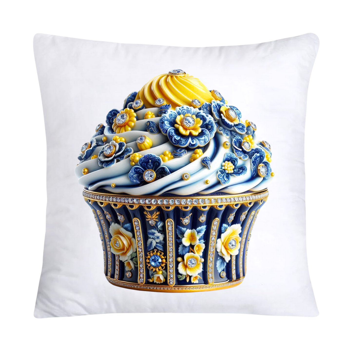 Blue and Yellow Willow 18x18 Chinoiserie Cupcake Throw Pillow Covers-5041