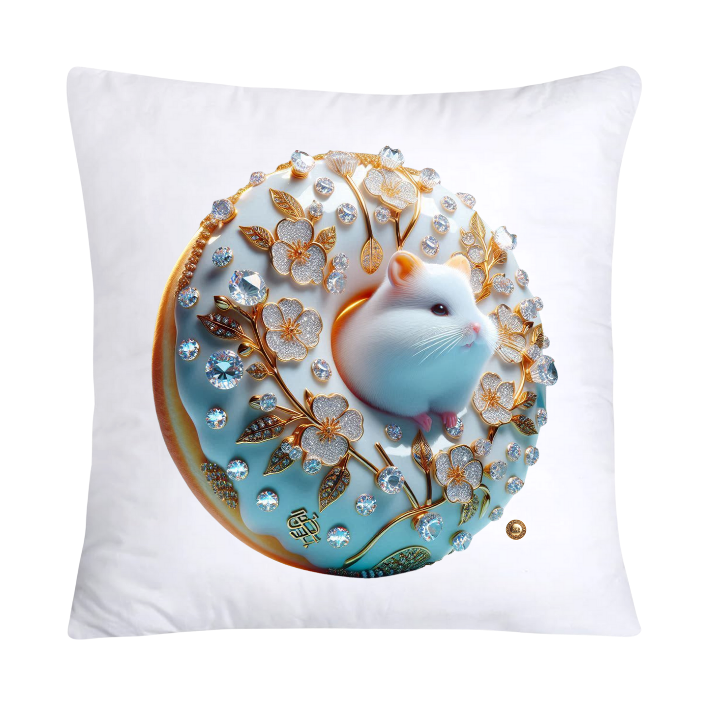 Blue Willow Whimsical Hamsters in Donut Hole Pillow Covers 18X18-2200
