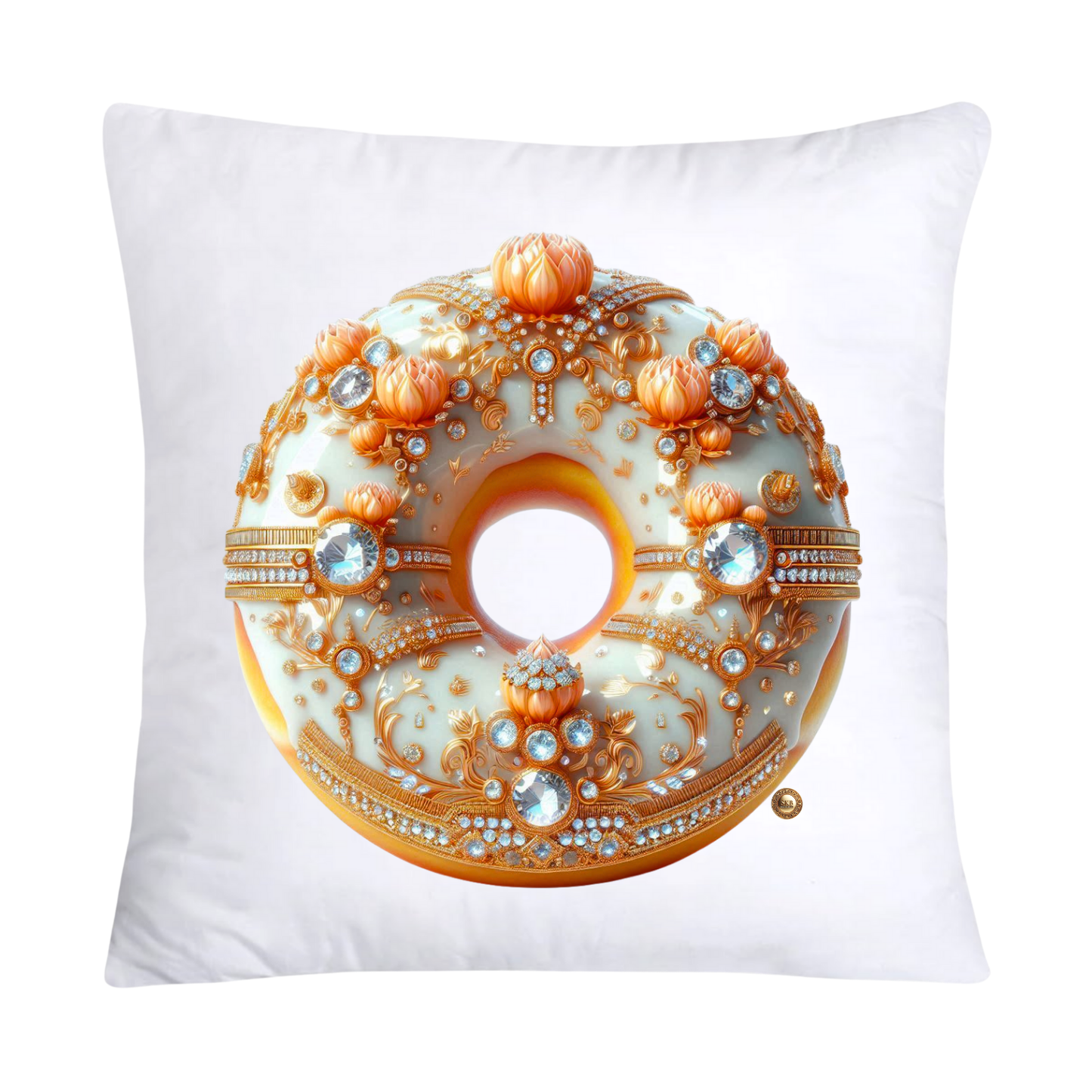Orange Willow Donut 18x18 Throw Pillow Covers-2231