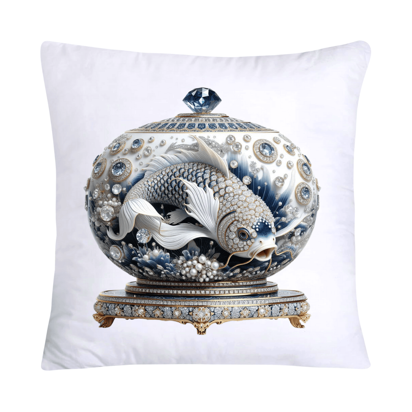 Blue Willow Stunning Koi Fish Pillow Covers 18x18-5140