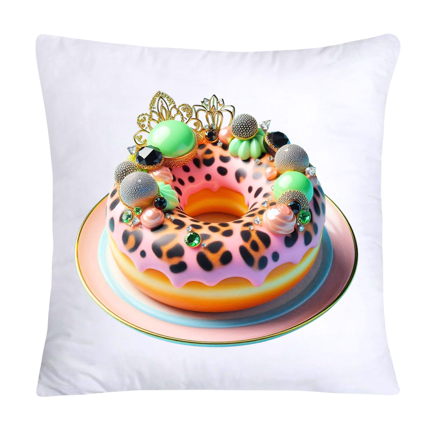 Wild Animal Print Donut Throw Pillow Covers 18x18-814