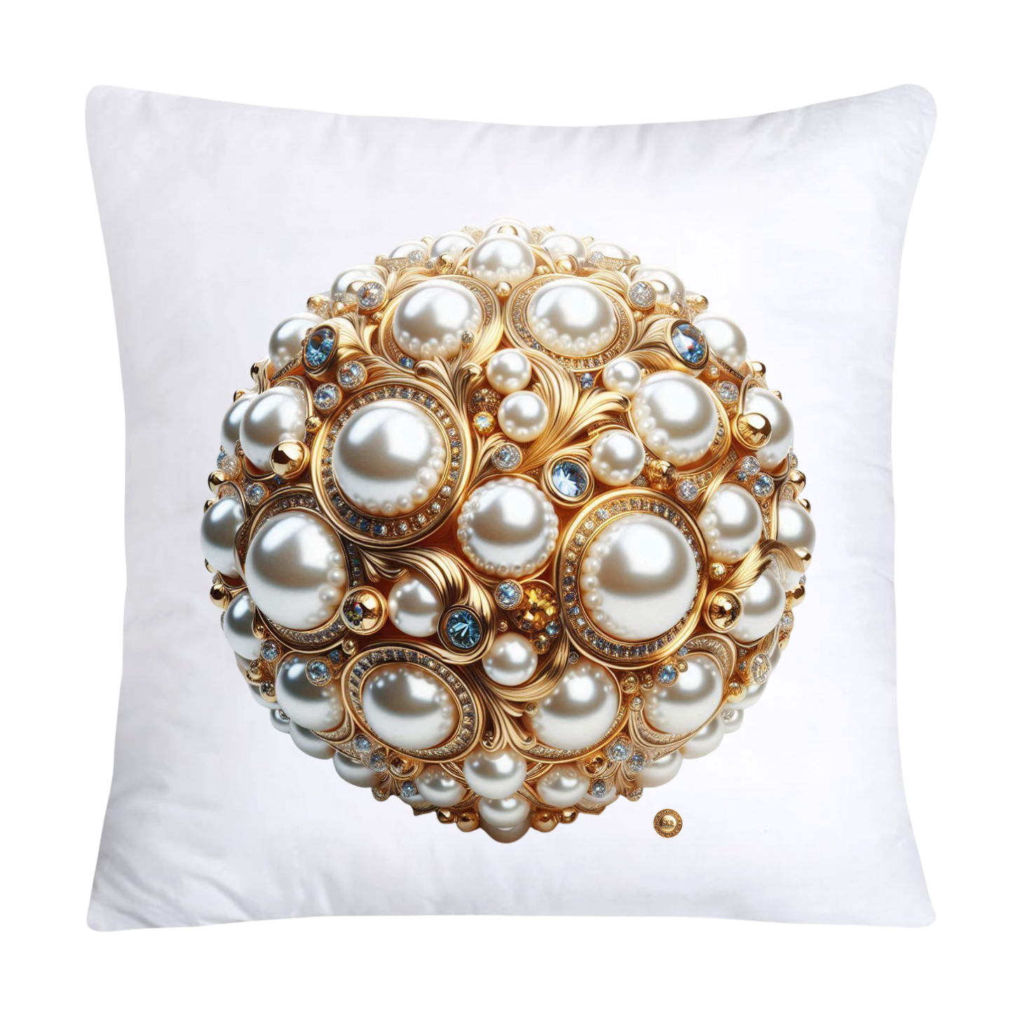 Beautiful Gold, Pearl and Diamond Orb/Ball 18x18 Pillow Covers-5731