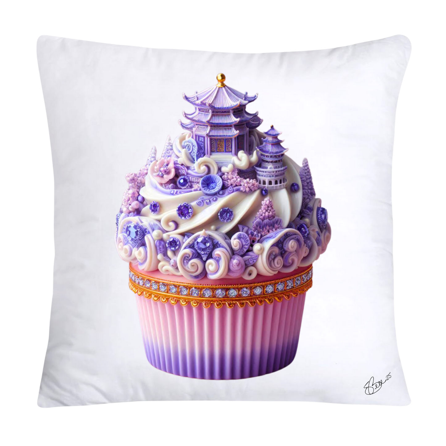 18x18 Purple Willow Chinoiserie Cupcake Throw Pillow Covers-5409