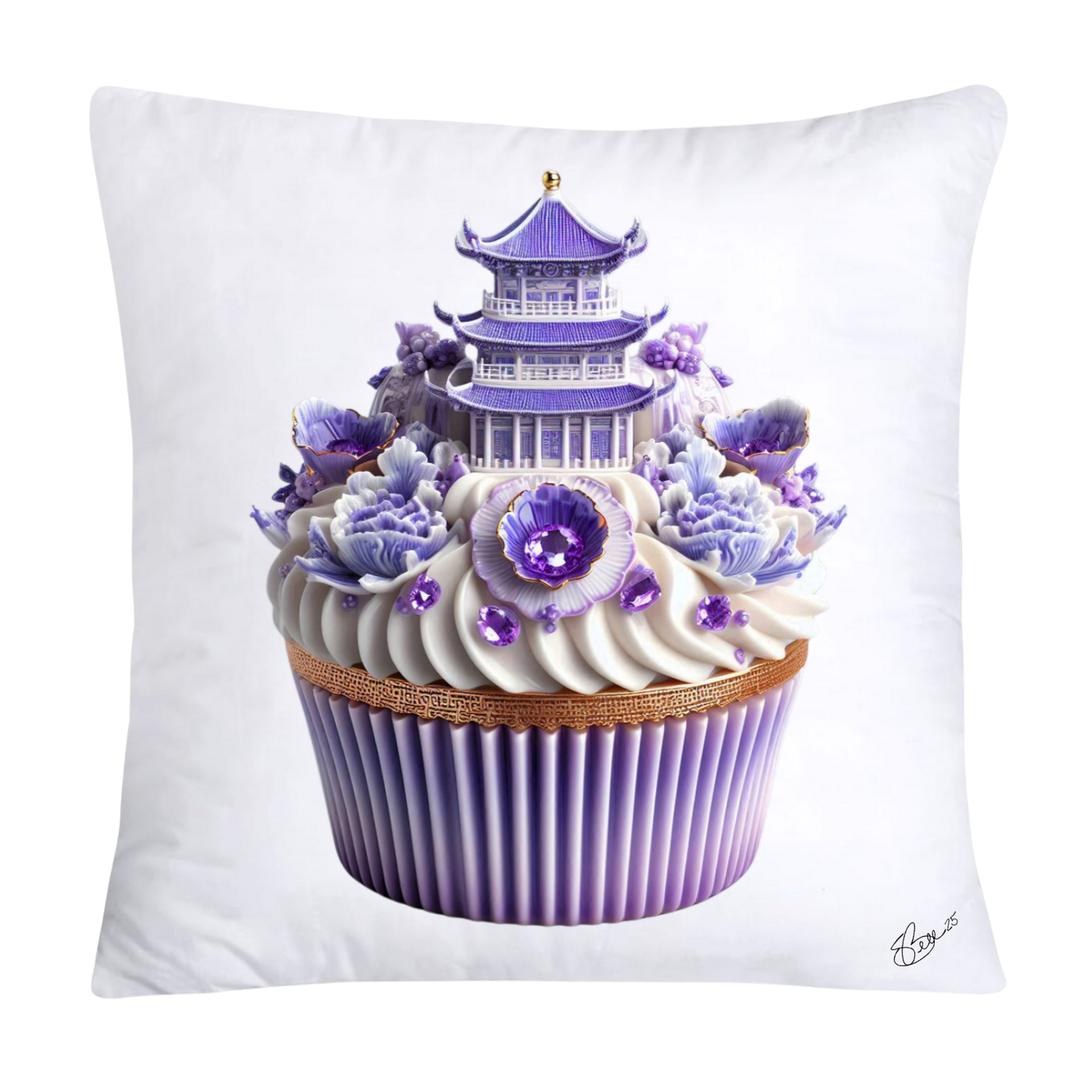 Purple Willow Sweet Cupcake Throw Pillow Covers-4312