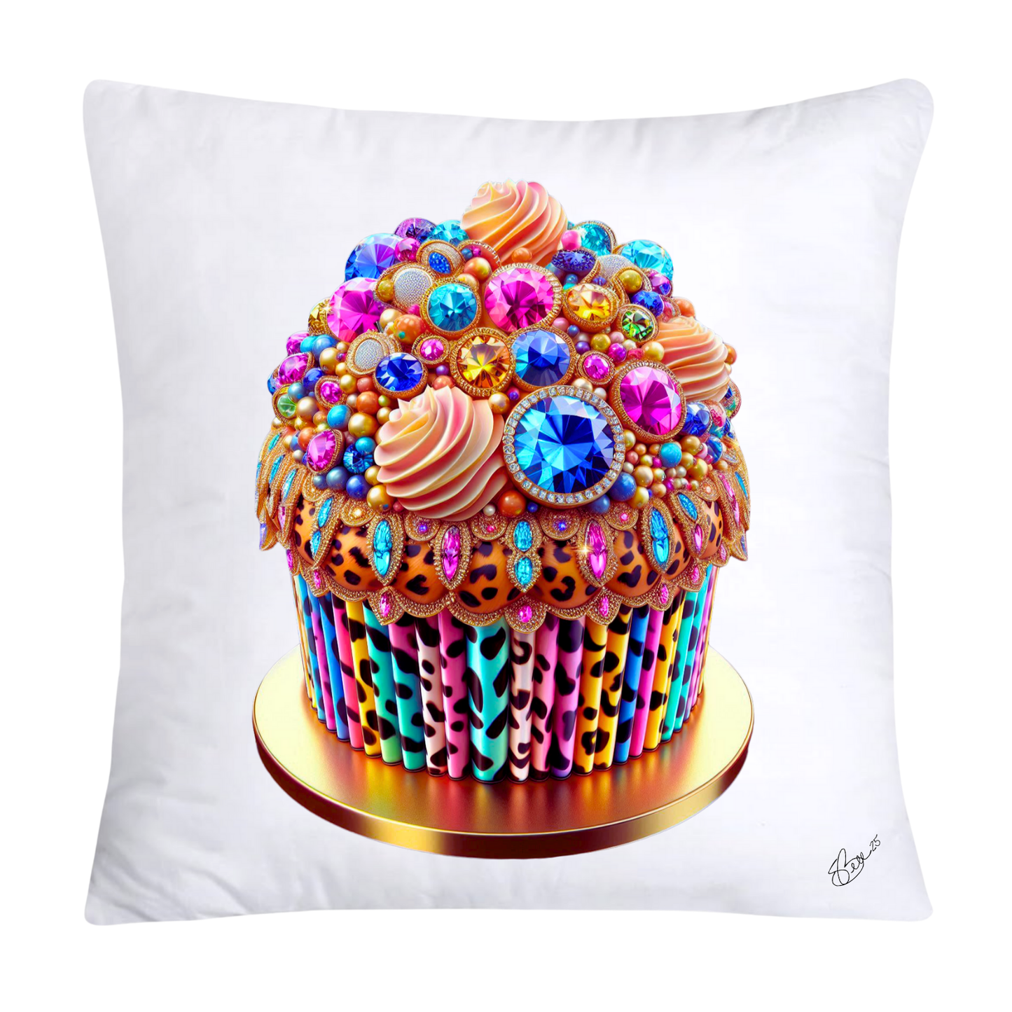 Wild Animal Print Cupcake Throw Pillow Covers 18x18-885