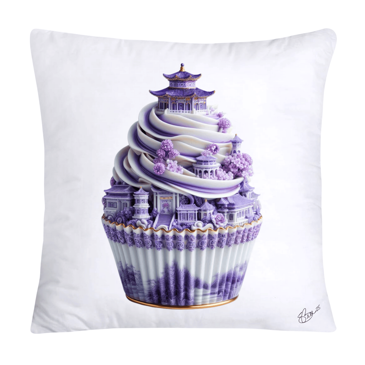Purple Willow Sweet Cupcake Throw Pillow Covers-4350