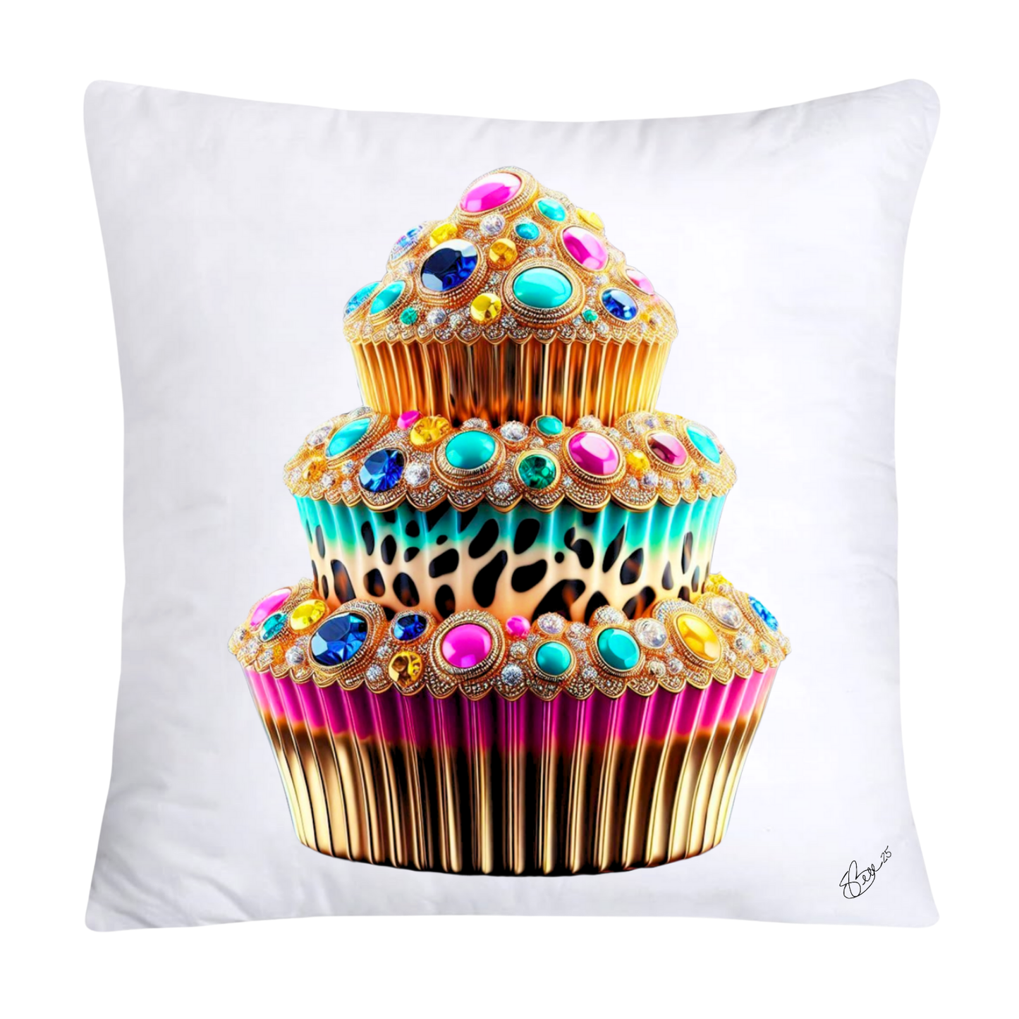 Wild Animal Print Cupcake Throw Pillow Covers 18x18-886