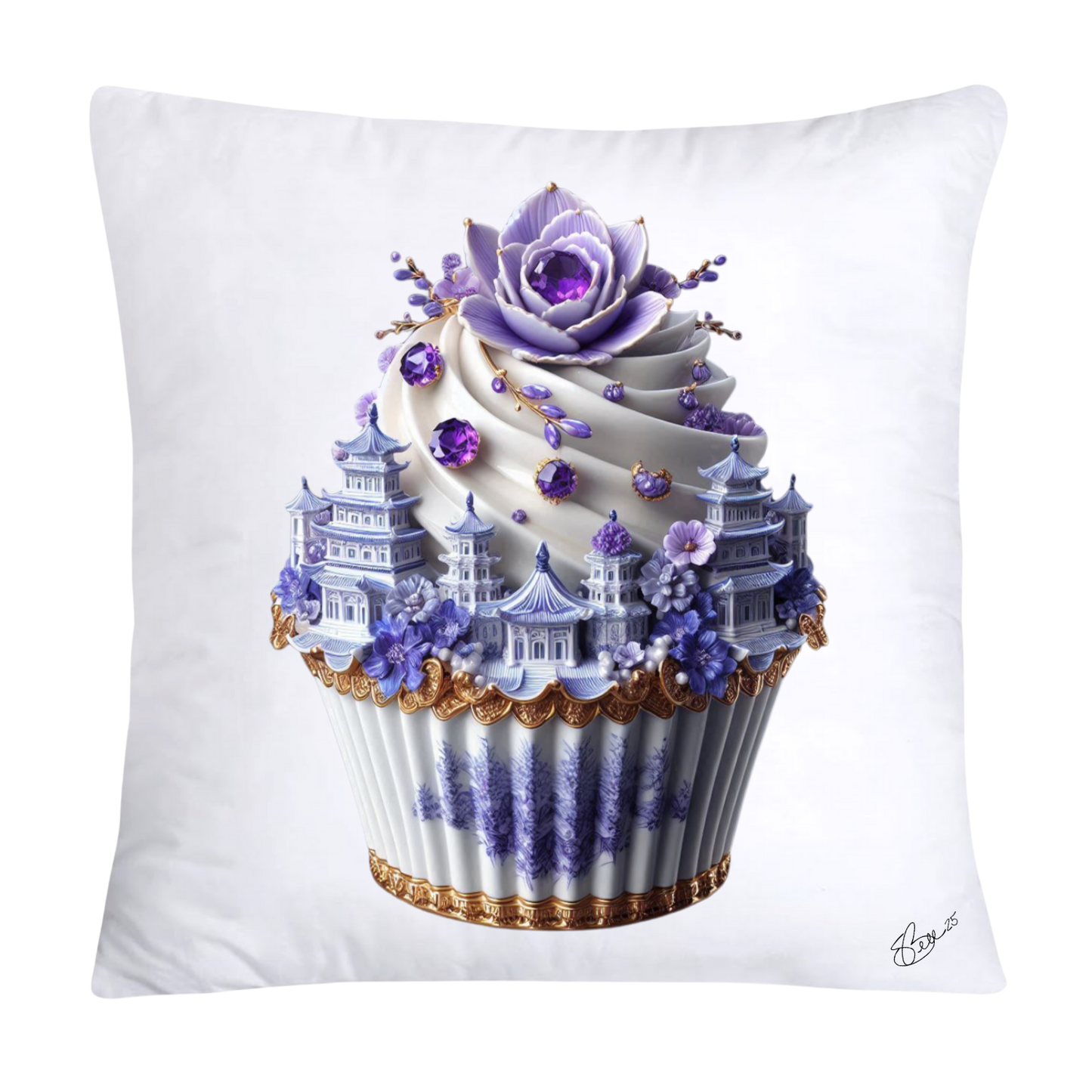 Purple Willow Sweet Cupcake Throw Pillow Covers-4304