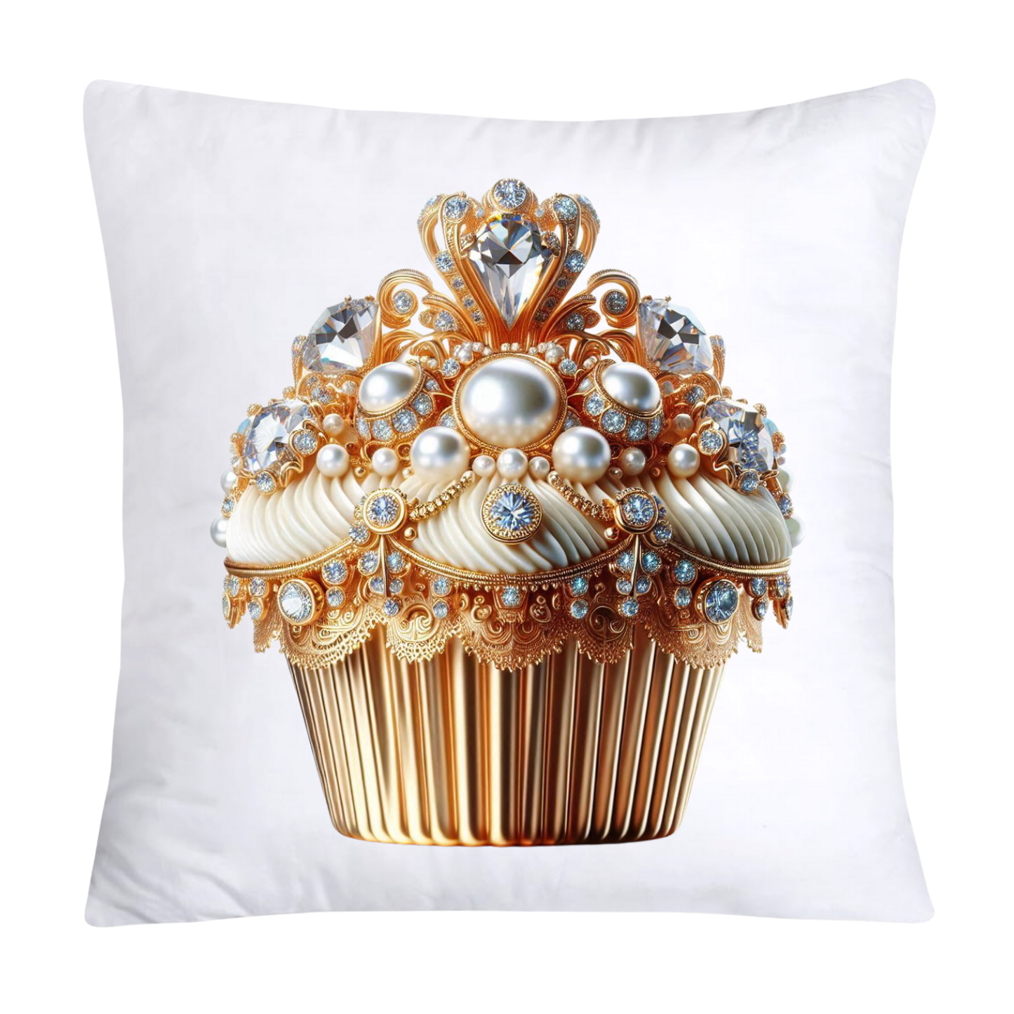 Gold Iridescent Royal Cupcake Pillow Covers 18x18-4849