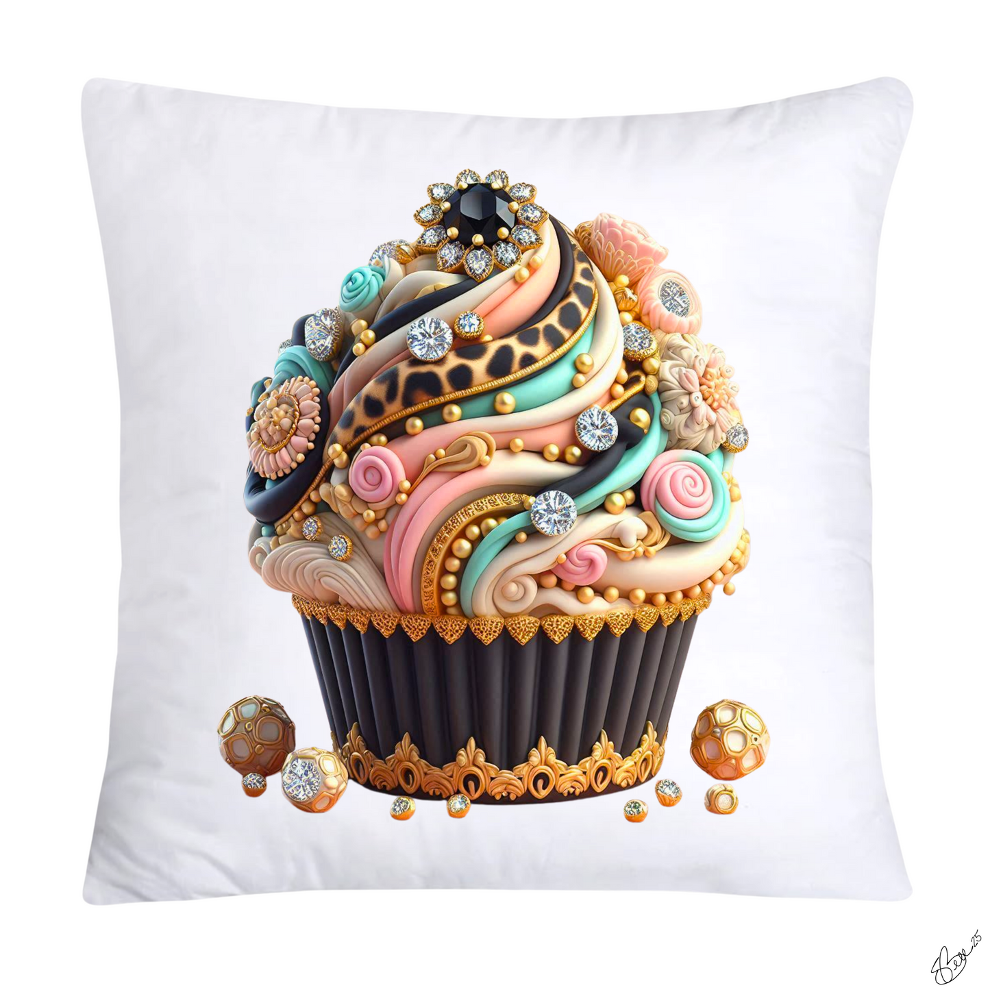 18x18 Wild Animal Print Cupcake Throw Pillow Covers-902