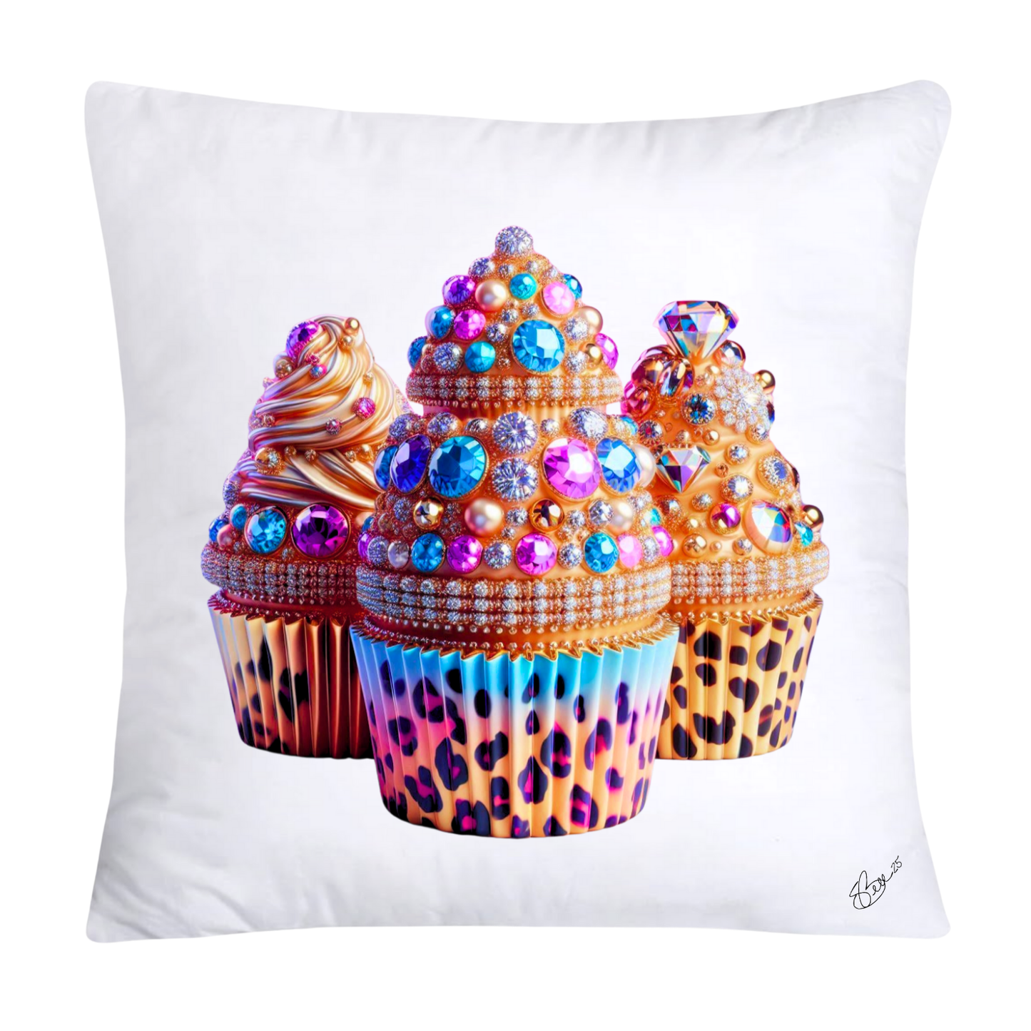 Wild Animal Print Cupcake Throw Pillow Covers 18x18-879