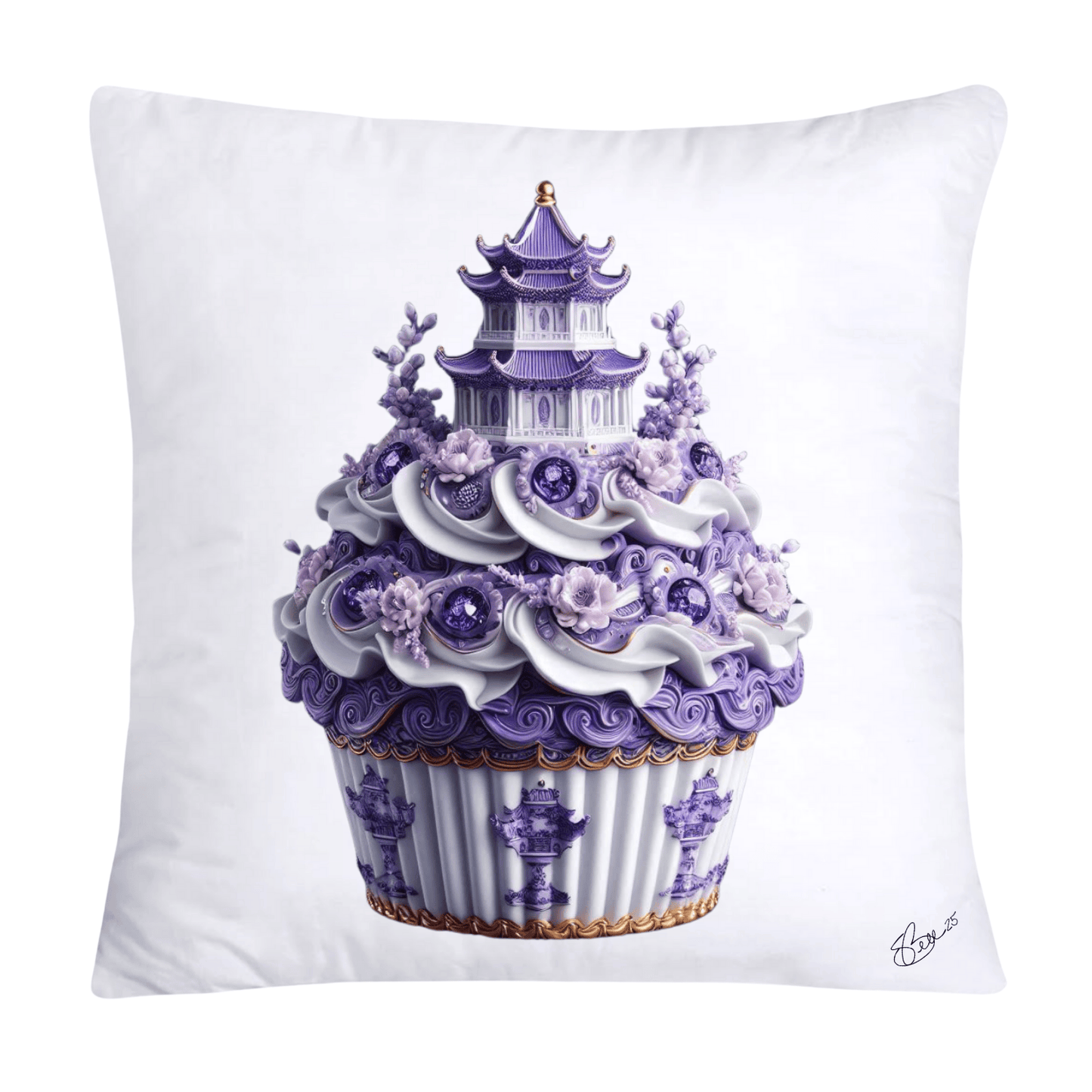 Purple Willow Sweet Cupcake Throw Pillow Covers-4334