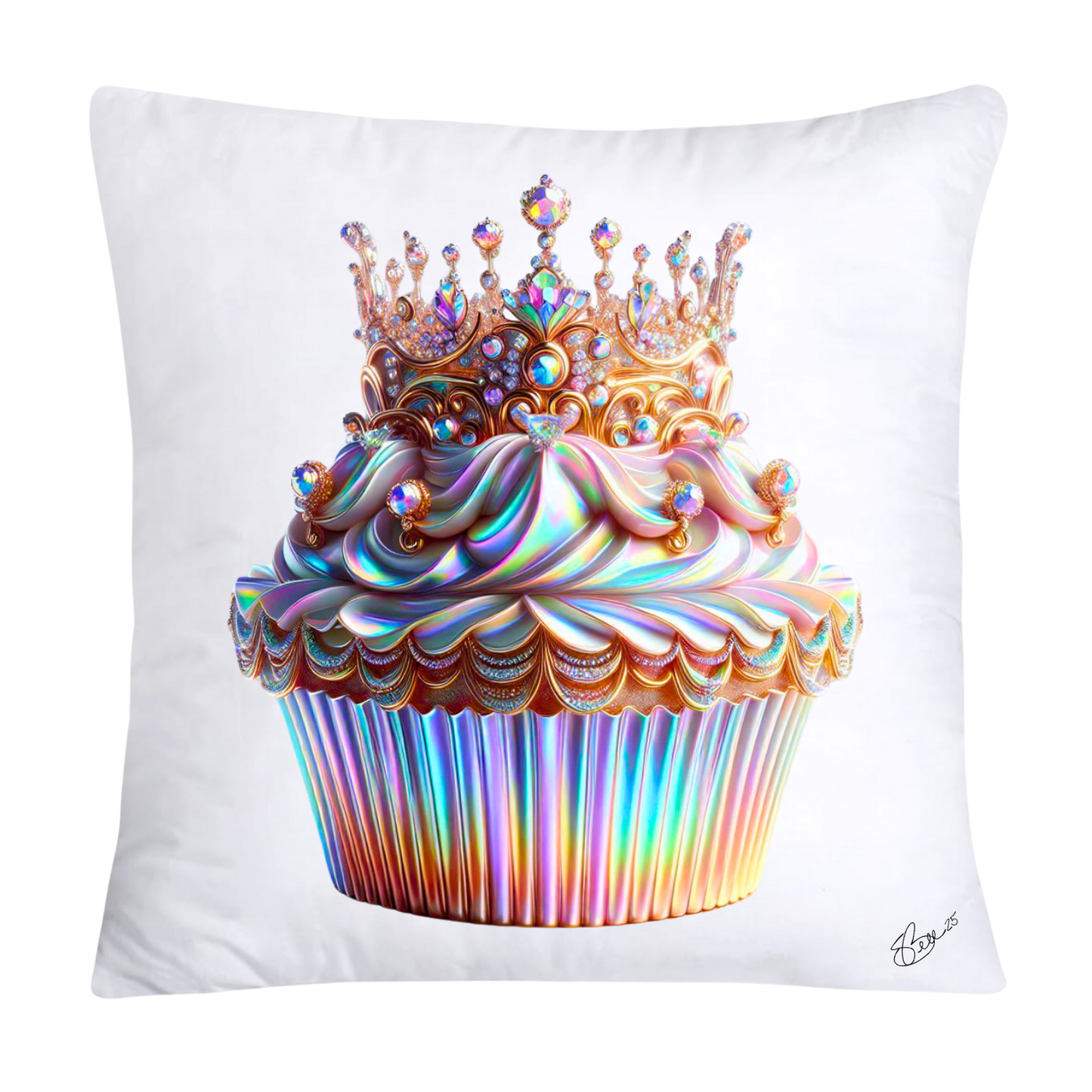 Gold Iridescent Royal Cupcake Pillow Covers 18x18-4846