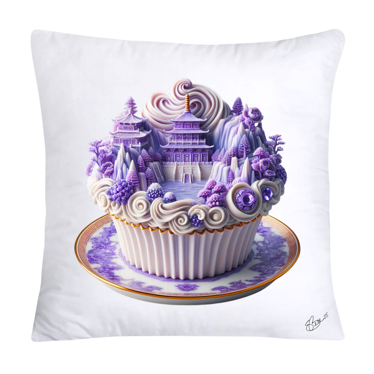 Purple Willow Sweet Cupcake Throw Pillow Covers-4327