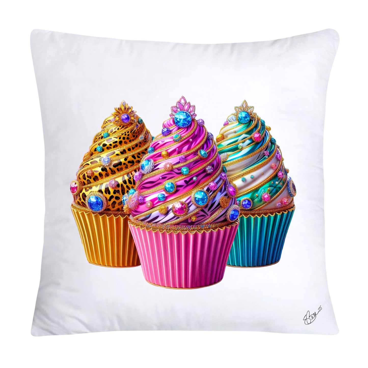 Wild Animal Print Cupcake Throw Pillow Covers 18x18-887