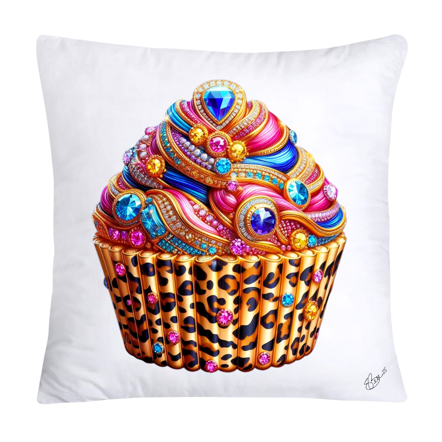 Wild Animal Print Cupcake Throw Pillow Covers 18x18-882