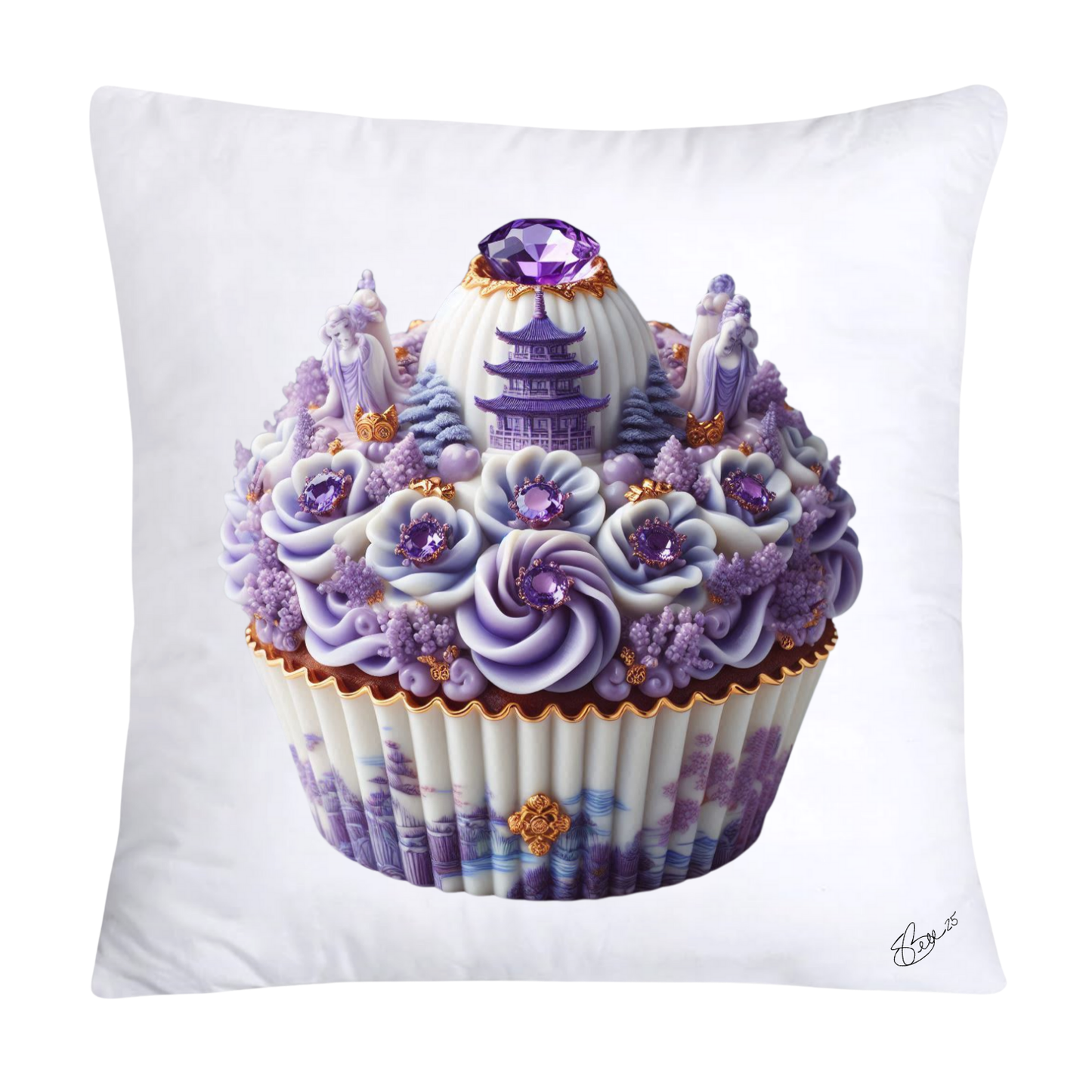 Purple Willow Sweet Cupcake Throw Pillow Covers-4326