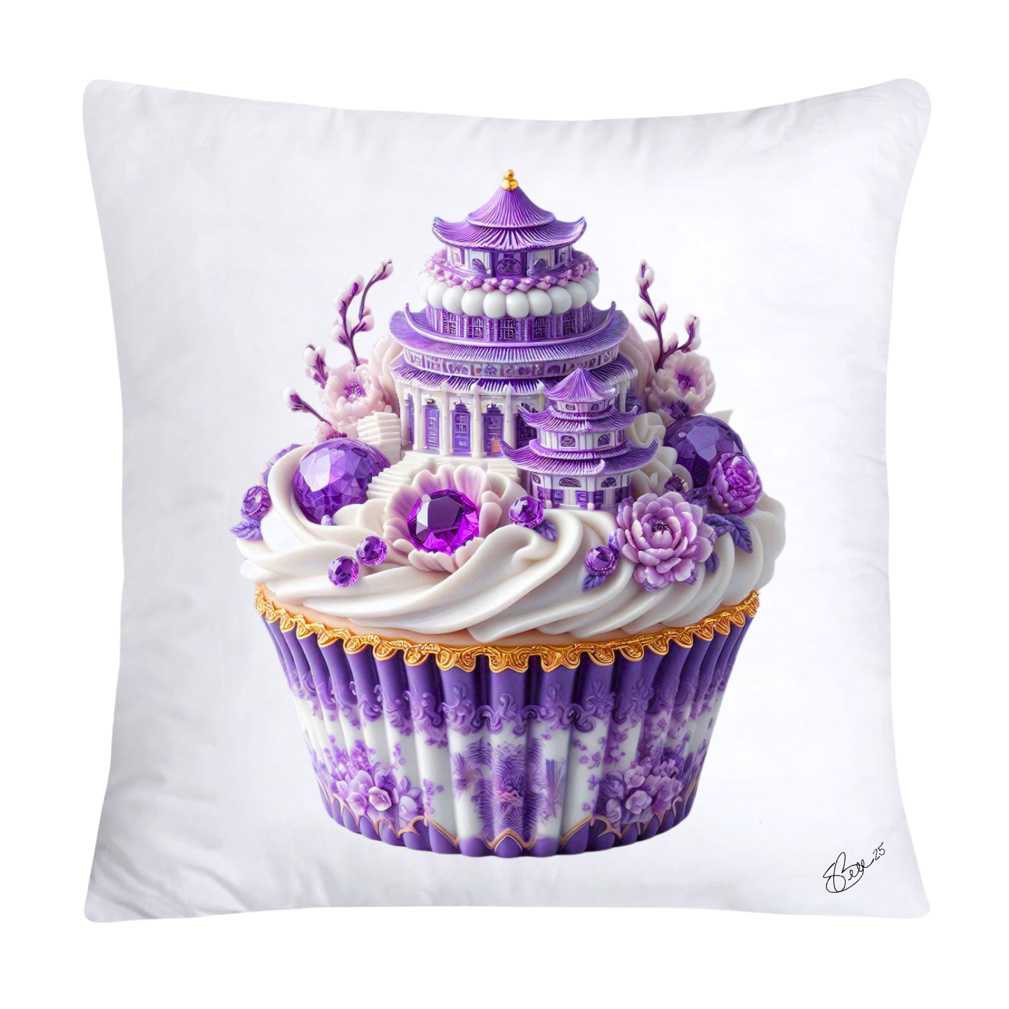 Purple Willow Sweet Cupcake Throw Pillow Covers-4313