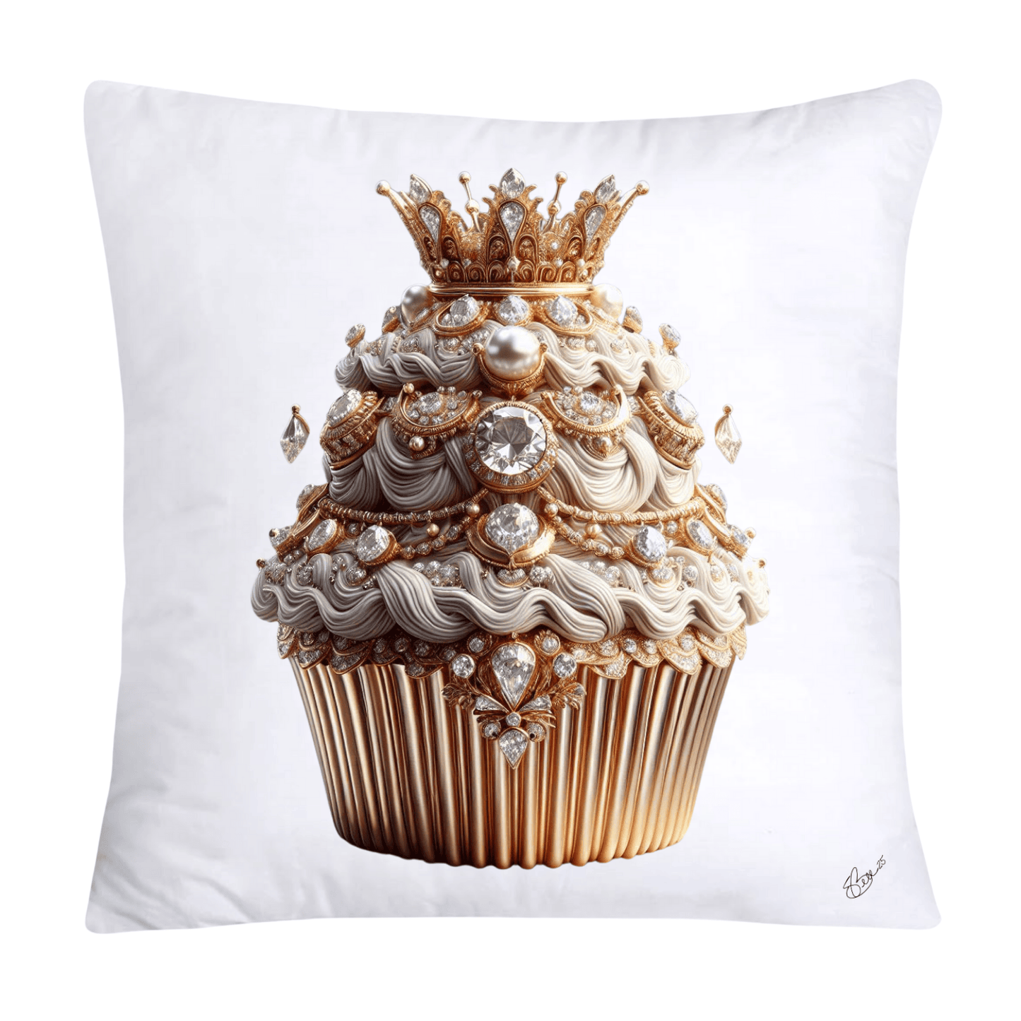 Gold Iridescent Royal Cupcake Pillow Covers 18x18-4852