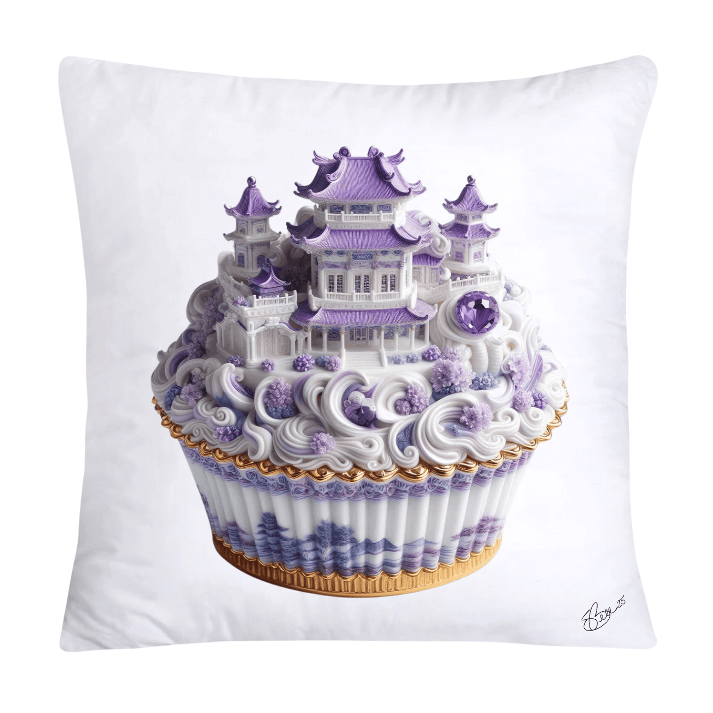 Purple Willow Sweet Cupcake Throw Pillow Covers-4330