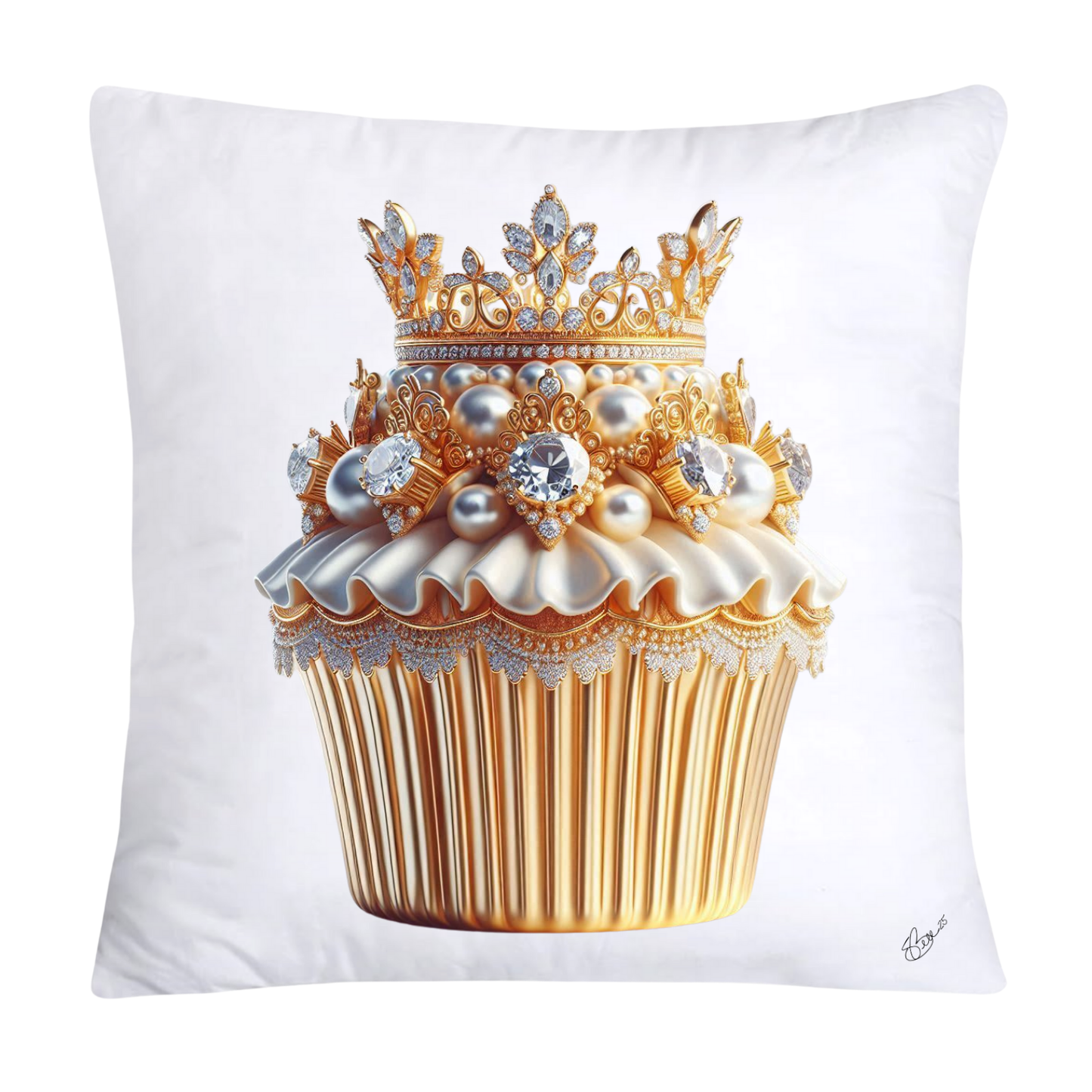Gold Iridescent Royal Cupcake Pillow Covers 18x18-4855