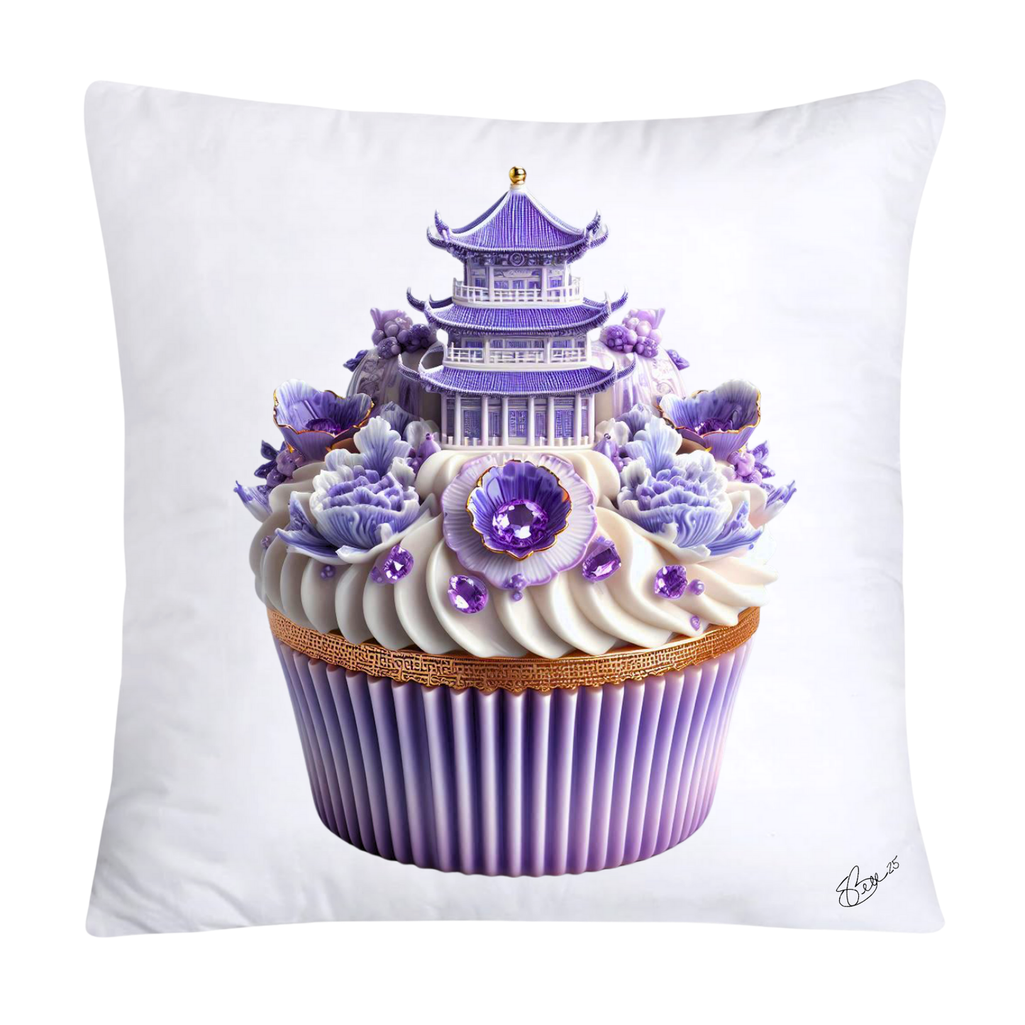 18x18 Purple Willow Chinoiserie Cupcake Throw Pillow Covers-5441
