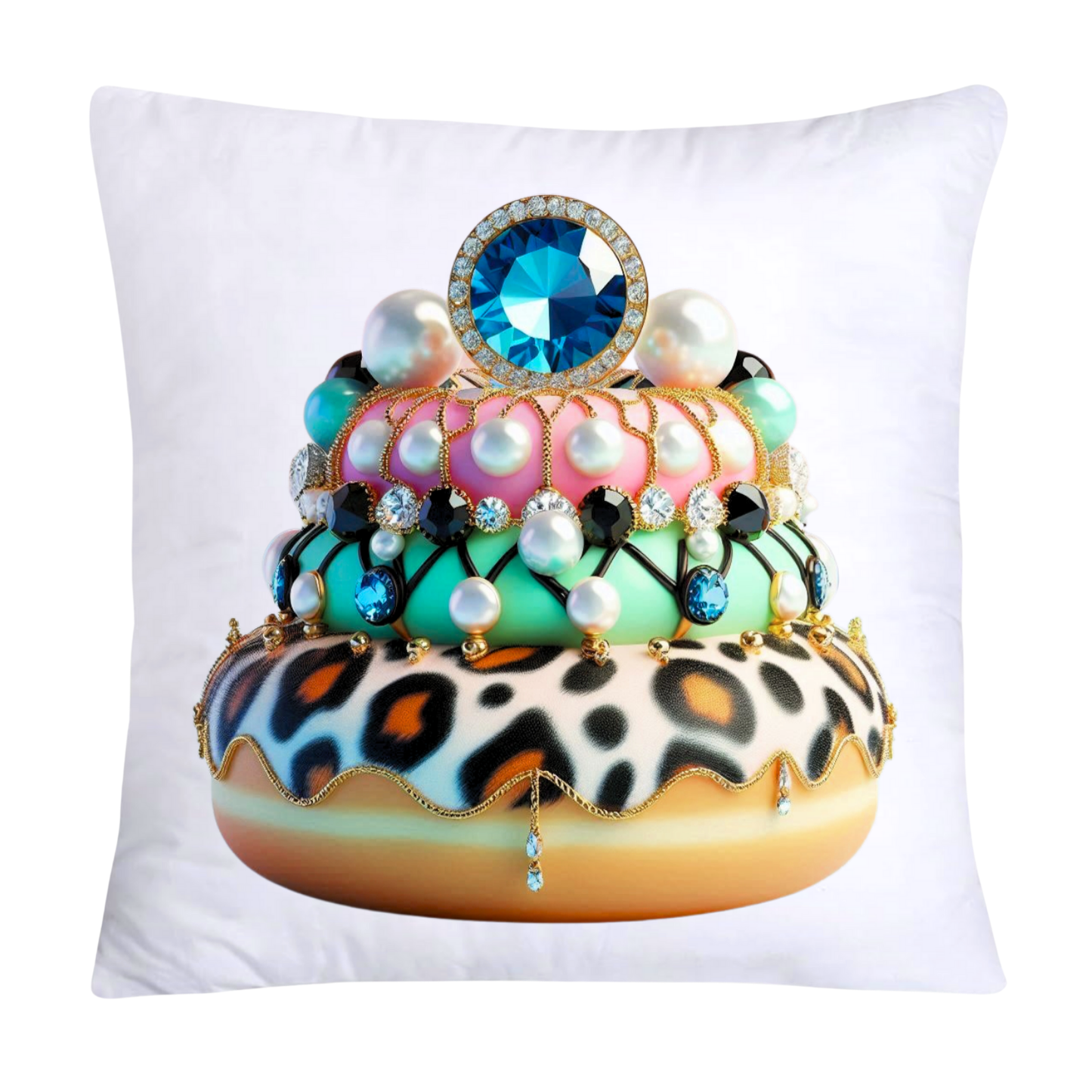Wild Animal Print Donut Throw Pillow Covers 18x18-829