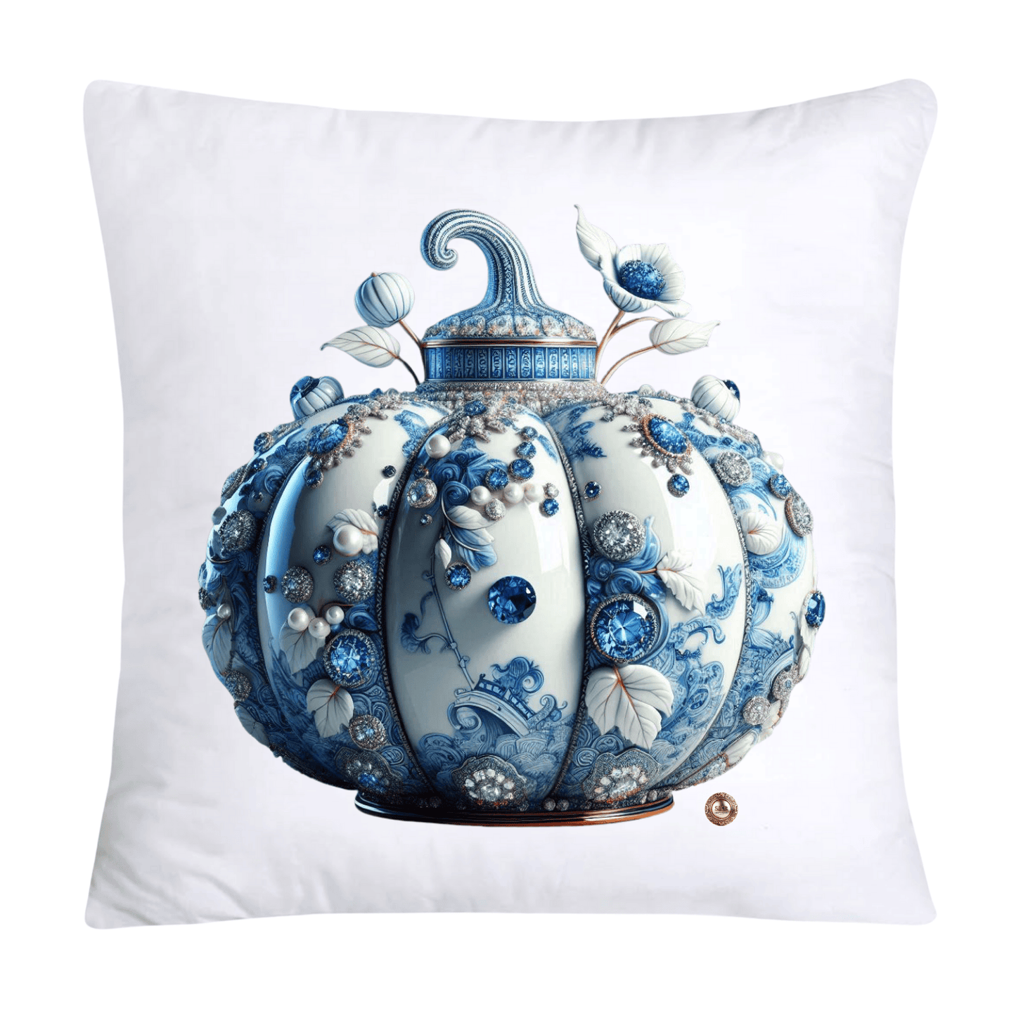 Blue Willow Sparkling Pumpkin 18x18 Pillow Covers-5321