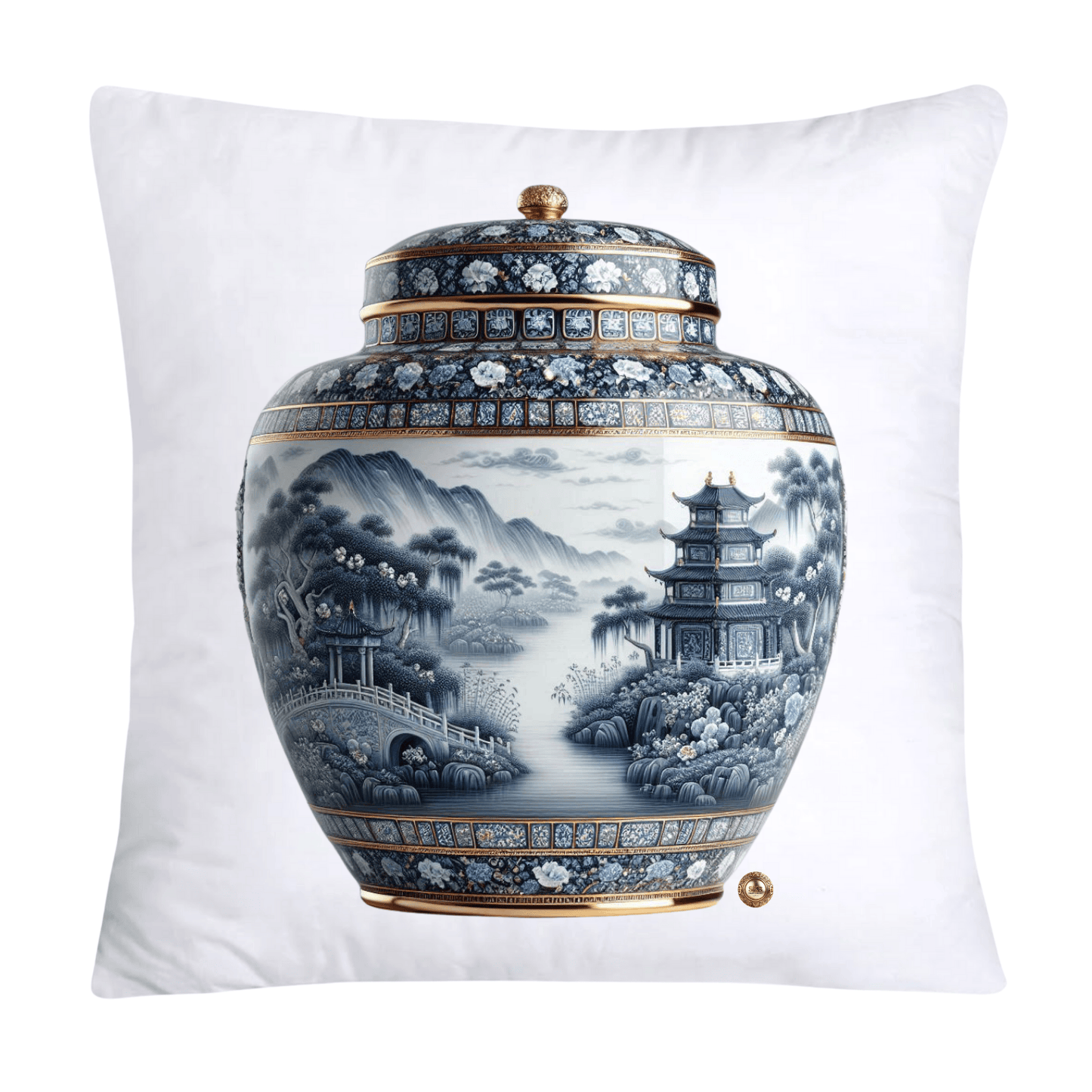 Blue and White Willow Ginger Jar 18x18 Pillow Covers-5255