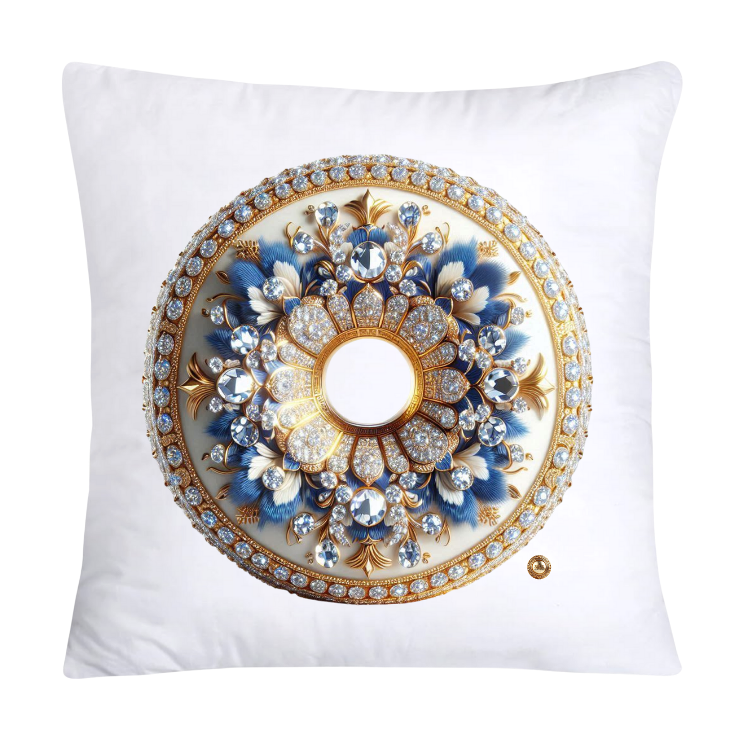 Whimsical Blue Willow Donut Throw Pillow Covers 18x18-2613