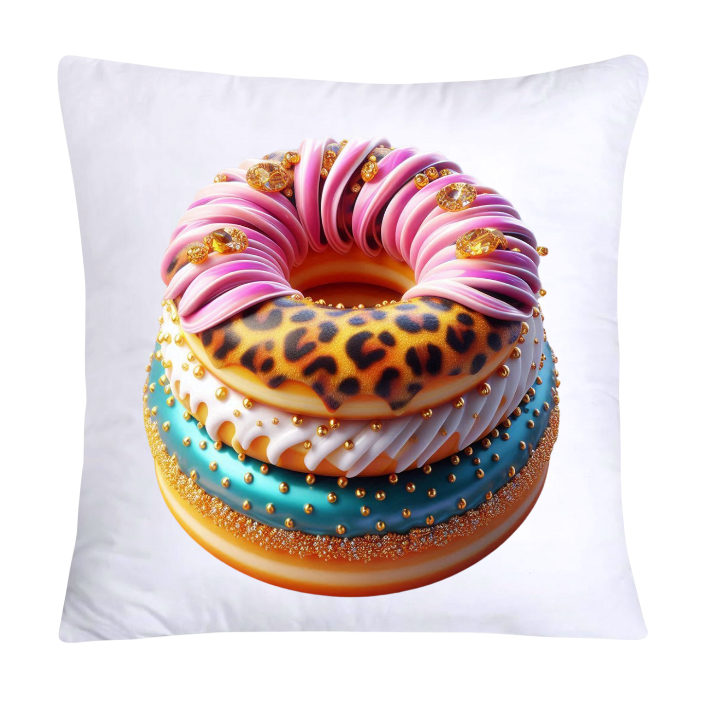 Wild Animal Print Donut Throw Pillow Covers 18x18-823