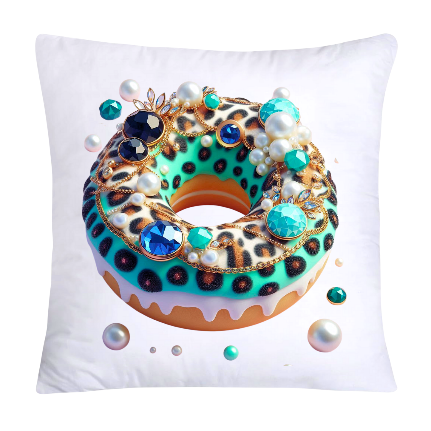 Wild Animal Print Donut Throw Pillow Covers 18x18-812